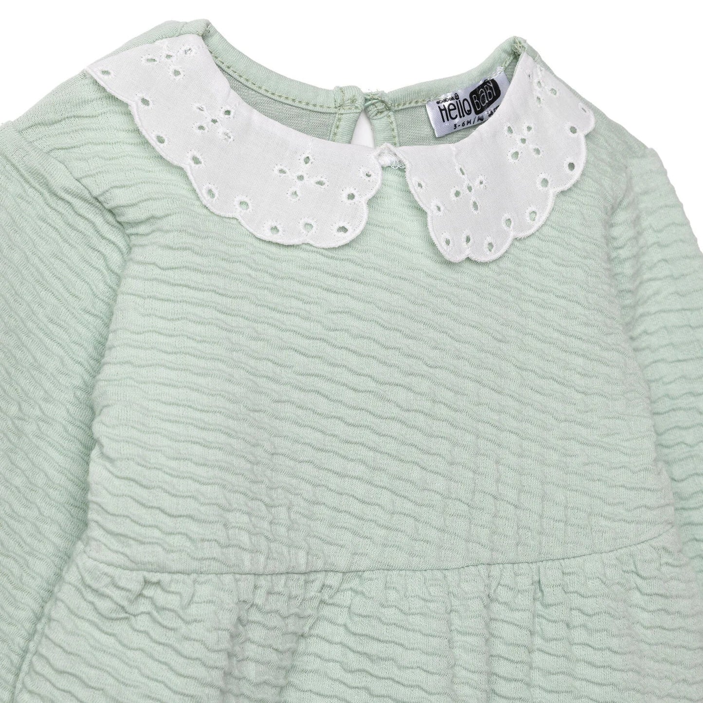 HelloBaby Winter Cherry Dress - Green - mezetto ebebek ebebek