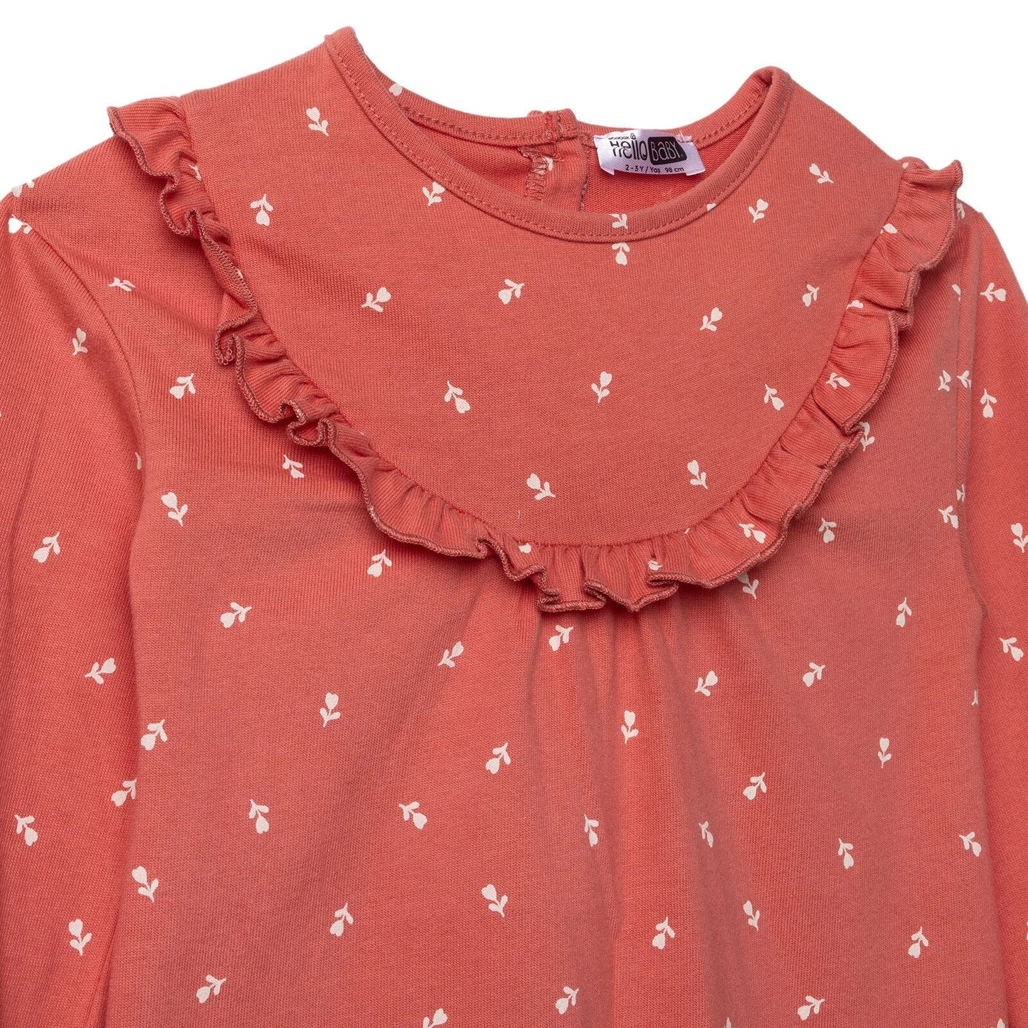 HelloBaby Wintrt Cherry Dress - Coral Printed - mezetto ebebek ebebek