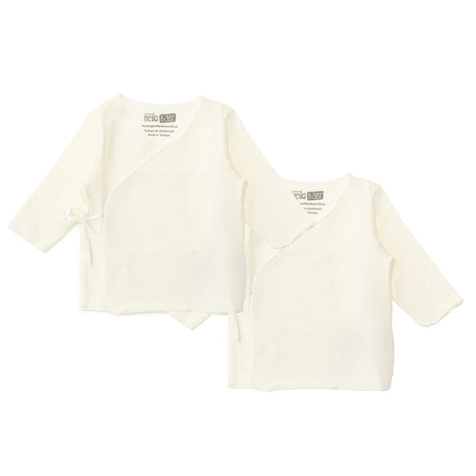 HelloBaby Wrapover Top 2 - Pack - Ecru - mezetto ebebek ebebek