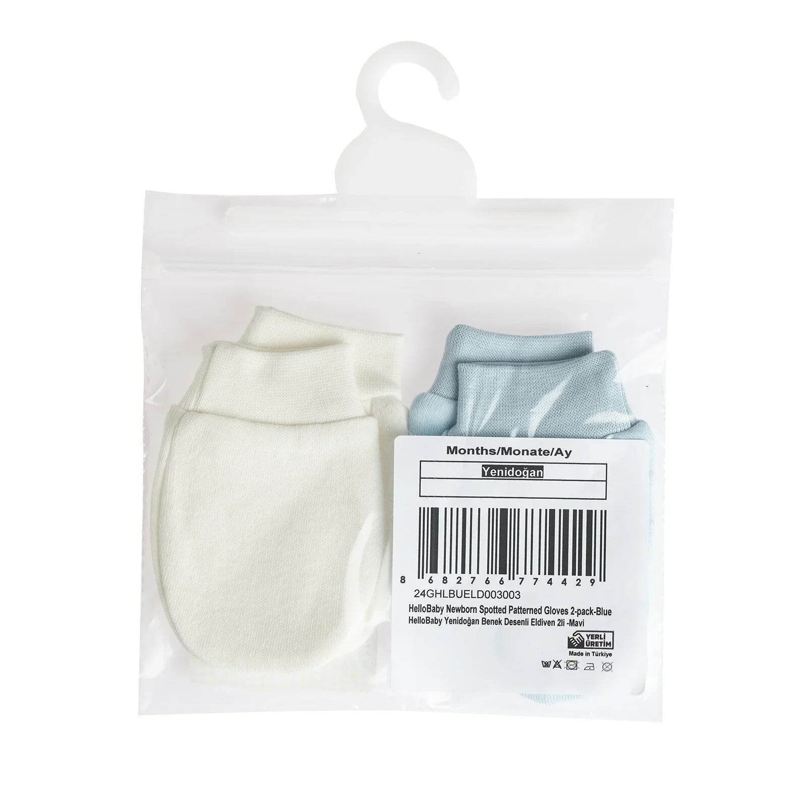 HelloBaby Yenidoğan Eldiven - Blue - mezetto ebebek ebebek