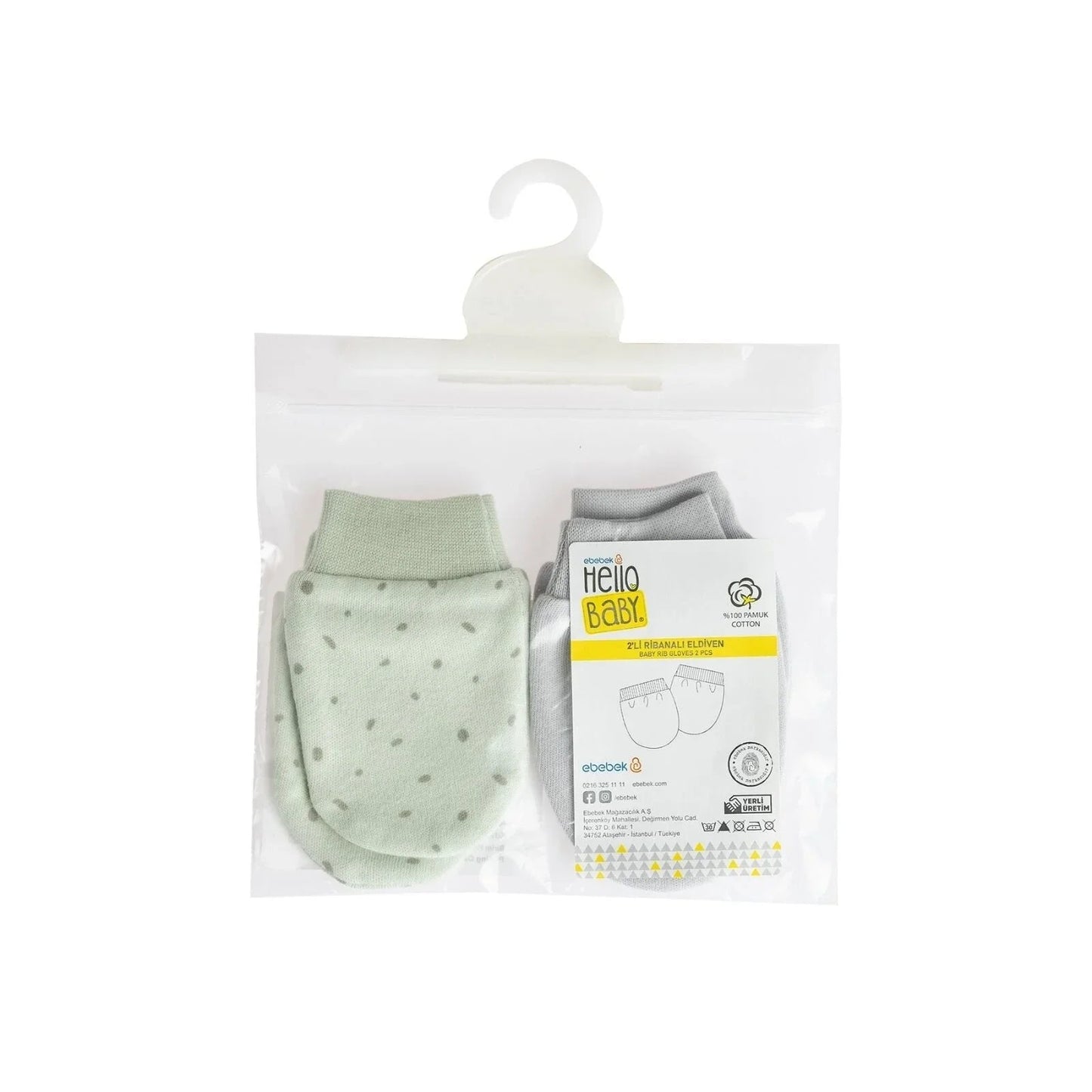 HelloBaby Yenidoğan Eldiven - Green - mezetto ebebek ebebek