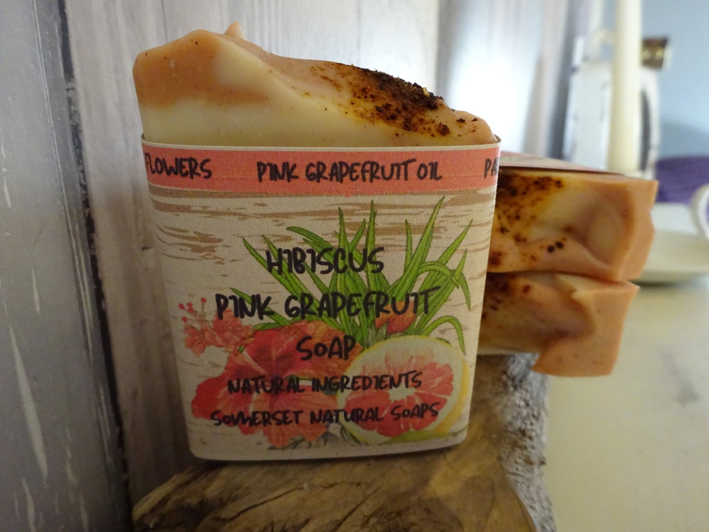 Hibiscus Pink Grapefruit Vegan Soap - mezetto Shopify Collective Somerset Natural Soaps