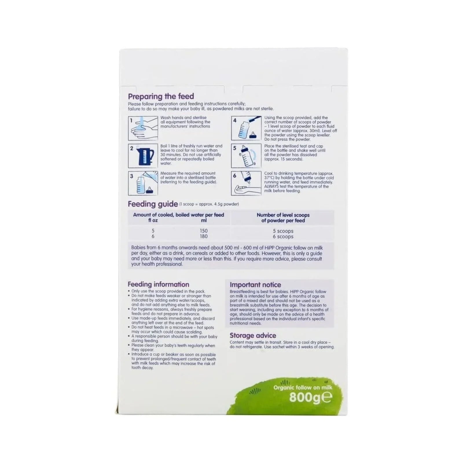 Hipp Organic 2 Follow On Milk Formula 6+ months 800g - mezetto ebebek ebebek