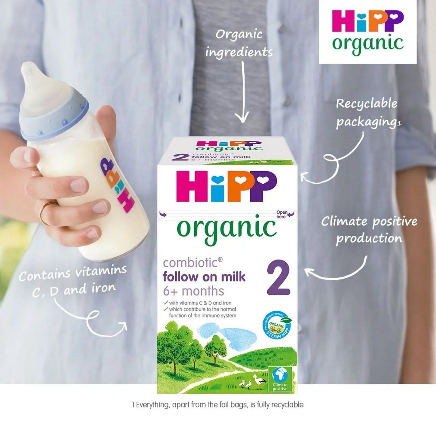 Hipp Organic 2 Follow On Milk Formula 6+ months 800g - mezetto ebebek ebebek