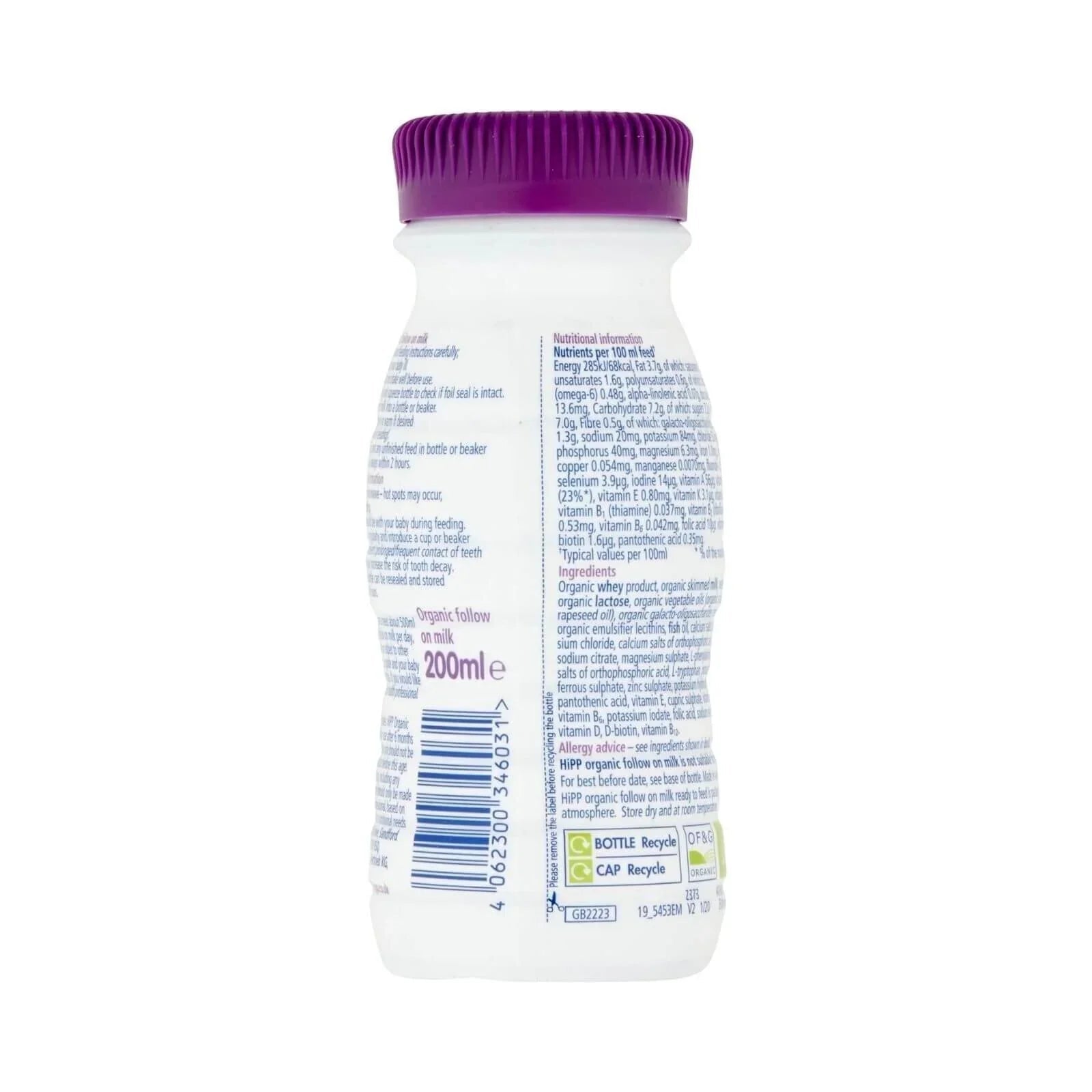 HiPP Organic 2 Follow On Ready to Feed Liquid Milk 6+ months 200ml - mezetto ebebek ebebek