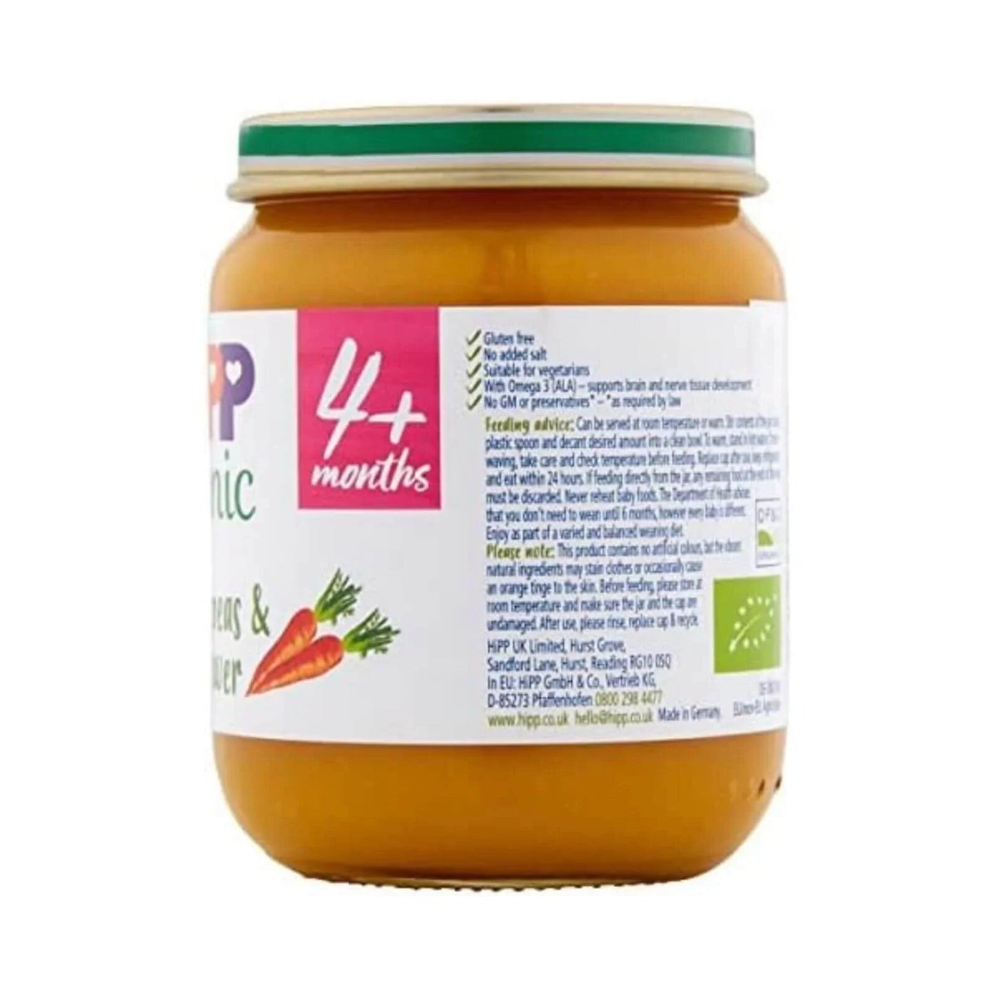 HiPP Organic Carrots Peas & Cauliflower Jar 4+ months 125g - mezetto ebebek ebebek