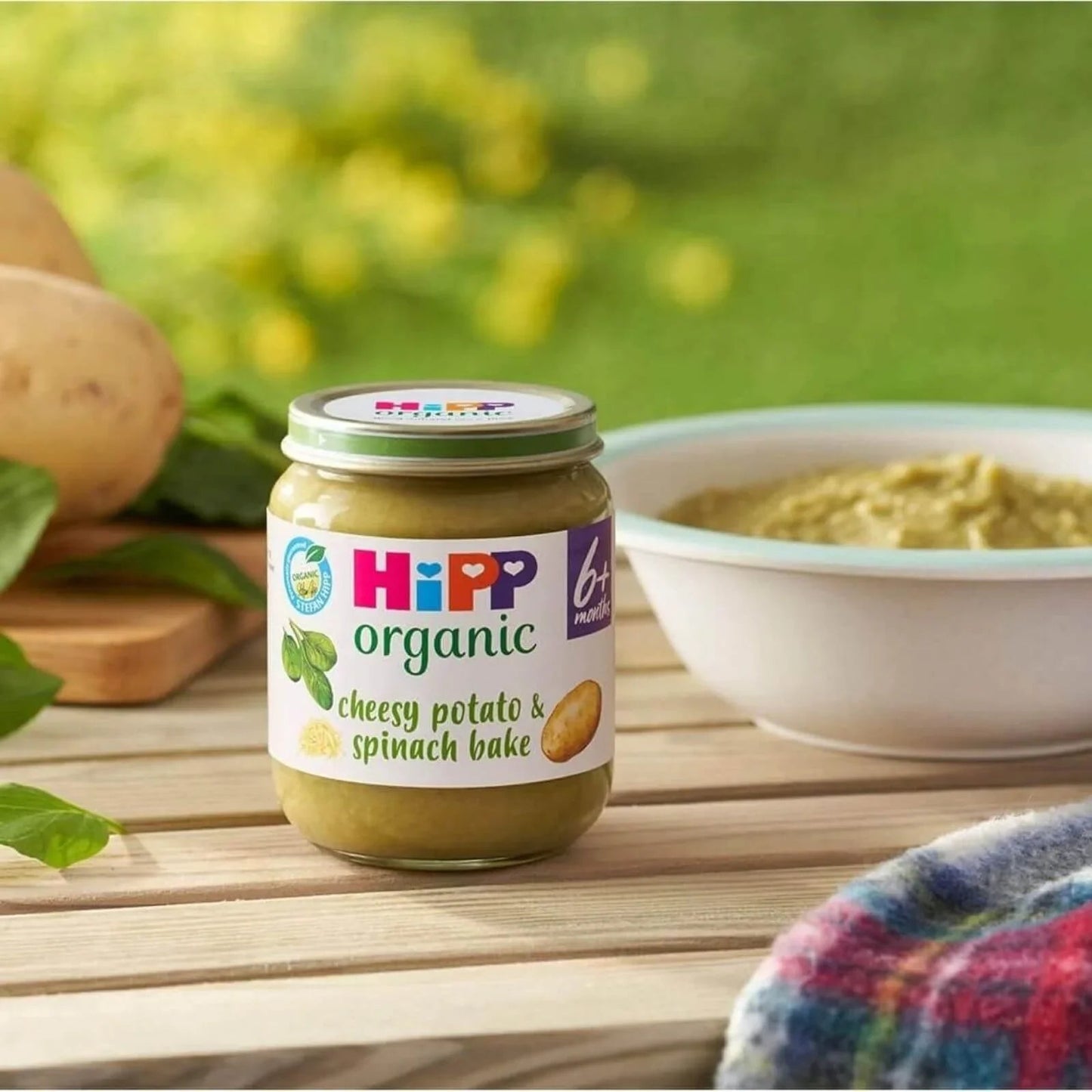 HiPP Organic Cheesy Potato & Spinach Bake Baby Food Jar 6+ months 125g - mezetto ebebek ebebek