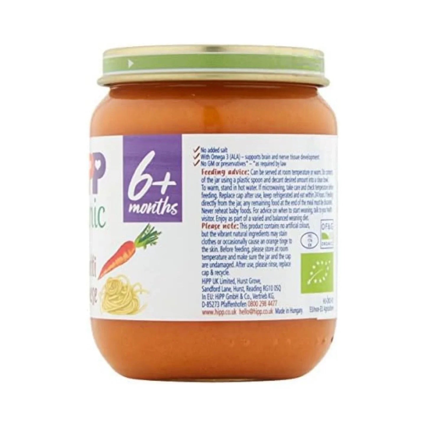 HiPP Organic Spaghetti Bolognese Baby Food Jar 6+ months 125g - mezetto ebebek ebebek