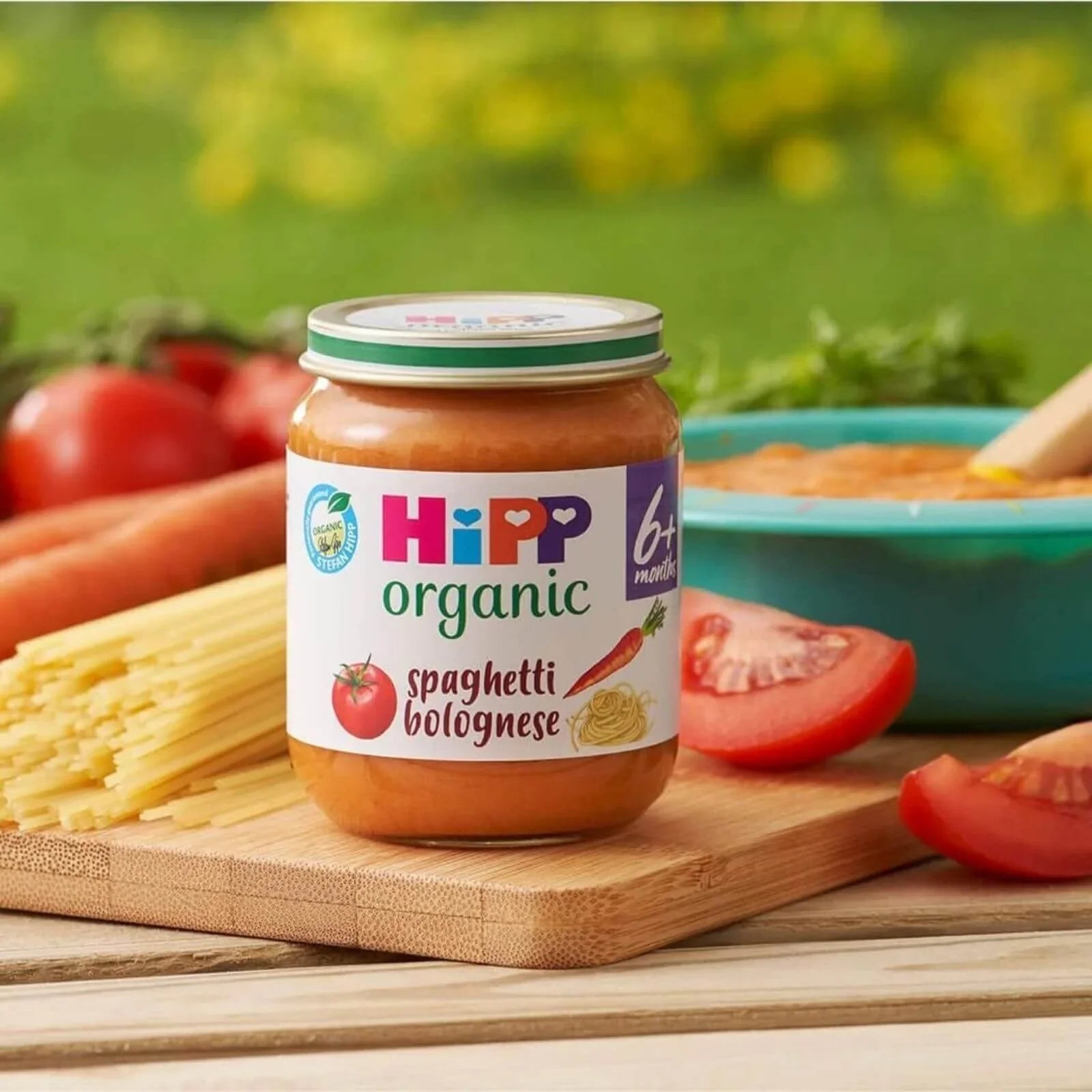 HiPP Organic Spaghetti Bolognese Baby Food Jar 6+ months 125g - mezetto ebebek ebebek