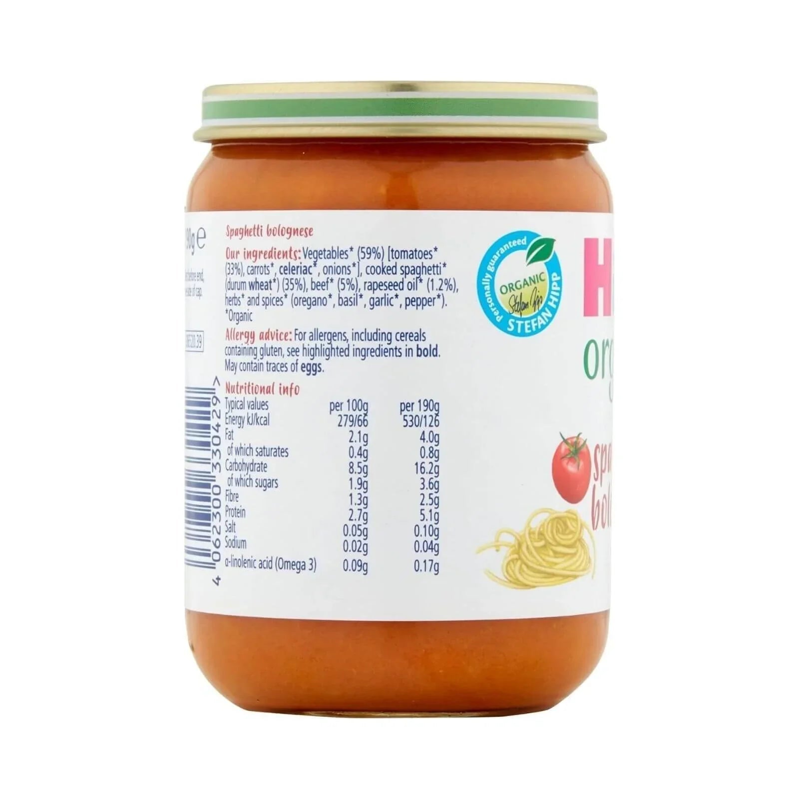 HiPP Organic Spaghetti Bolognese Baby Food Jar 7+ months 190g - mezetto ebebek ebebek