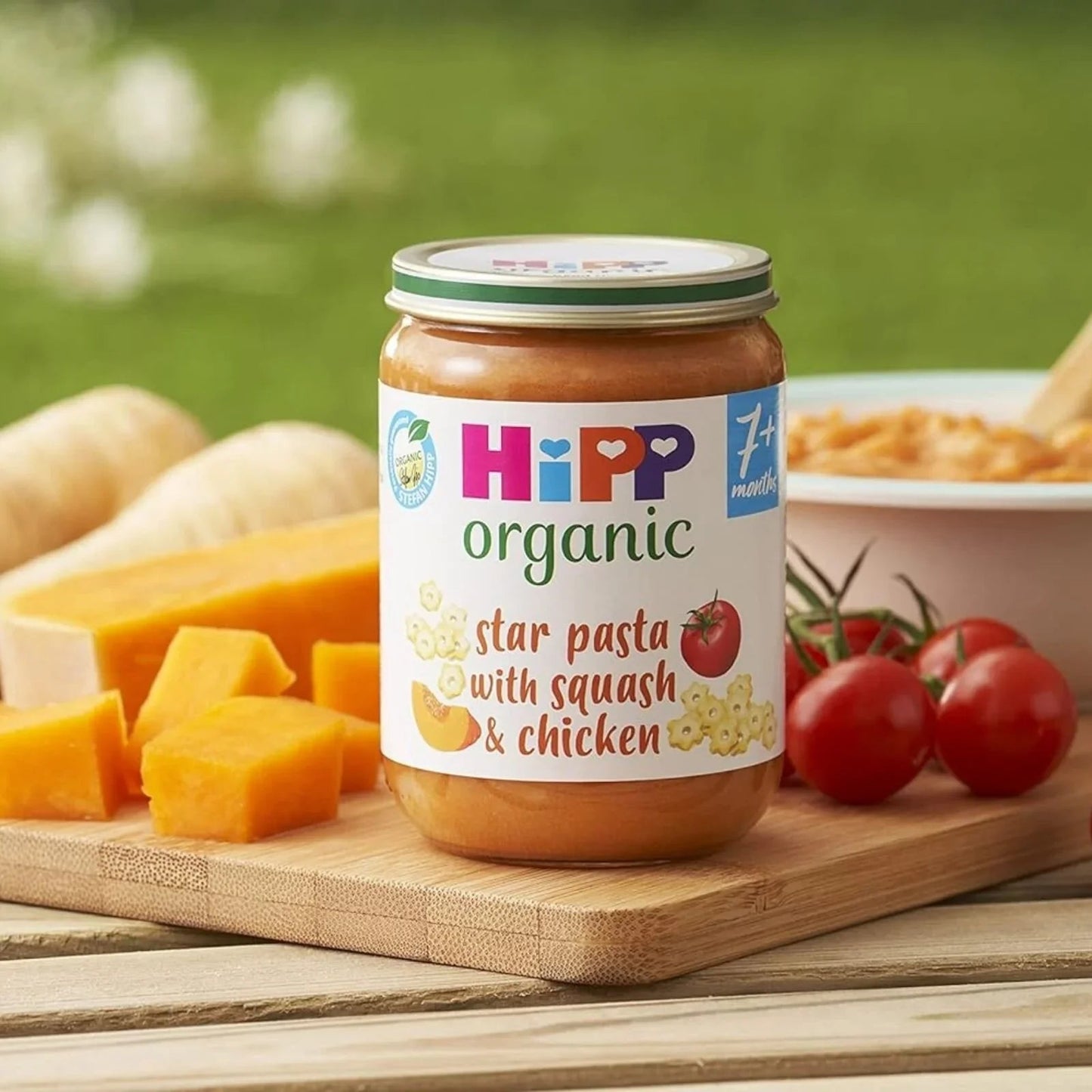 HiPP Organic Star Pasta with Squash & Chicken Baby Food Jar 7+ months 190g - mezetto ebebek ebebek