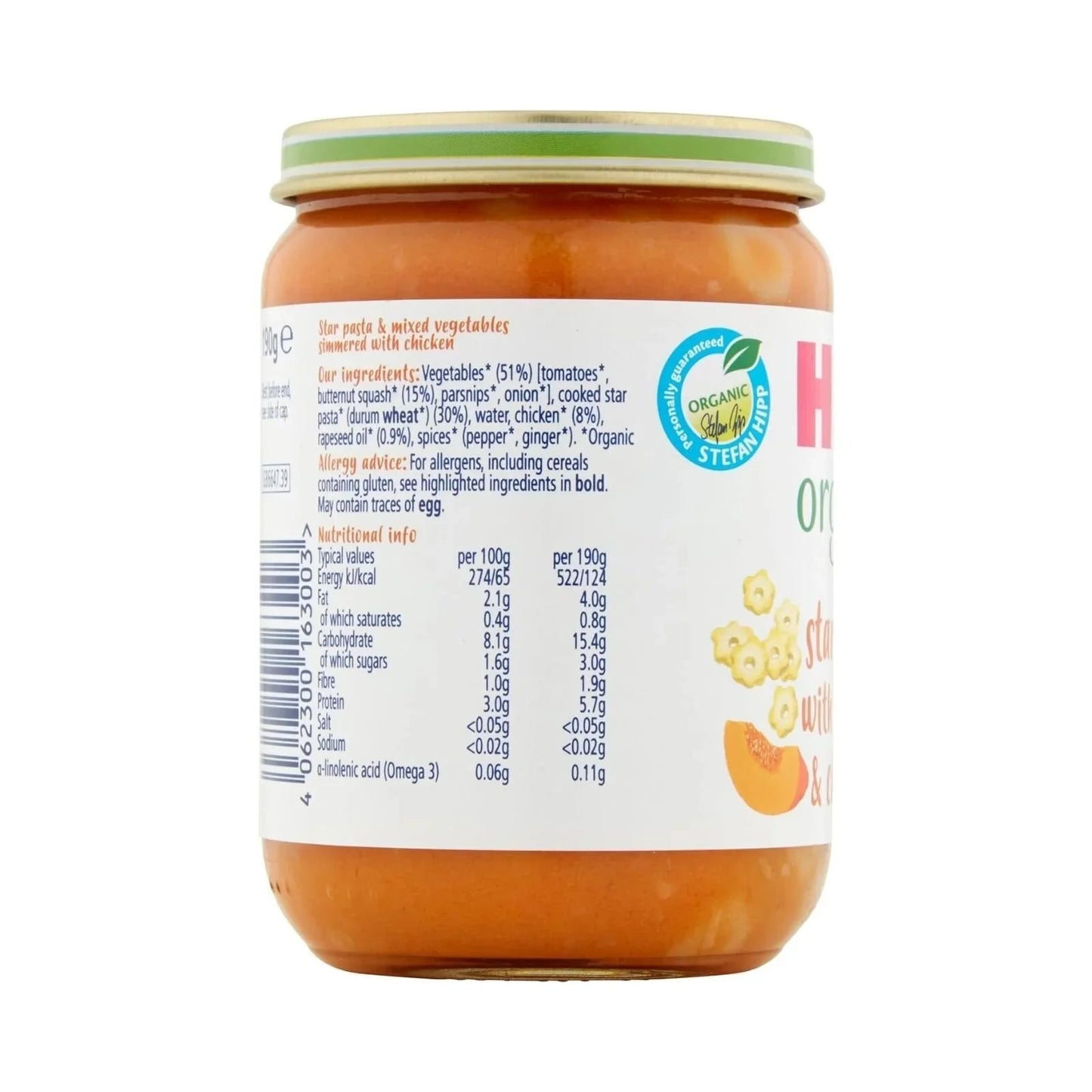 HiPP Organic Star Pasta with Squash & Chicken Baby Food Jar 7+ months 190g - mezetto ebebek ebebek