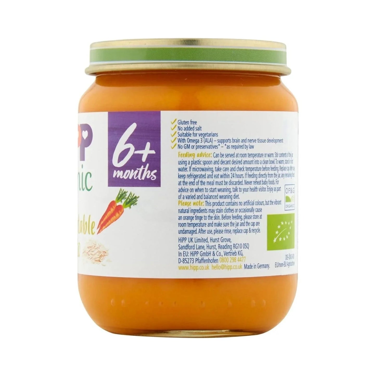 HiPP Organic Tasty Vegetable Risotto Baby Food Jar 6+ months 125g - mezetto ebebek ebebek