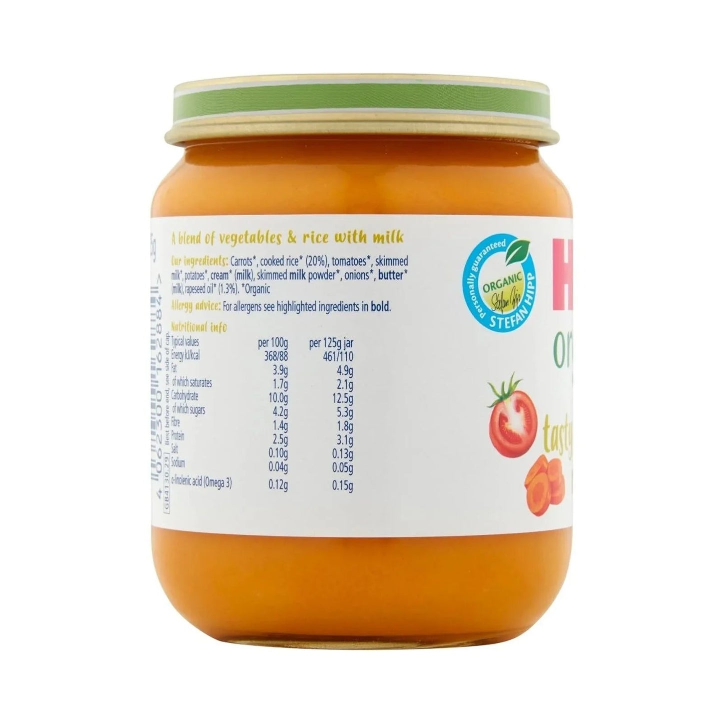 HiPP Organic Tasty Vegetable Risotto Baby Food Jar 6+ months 125g - mezetto ebebek ebebek