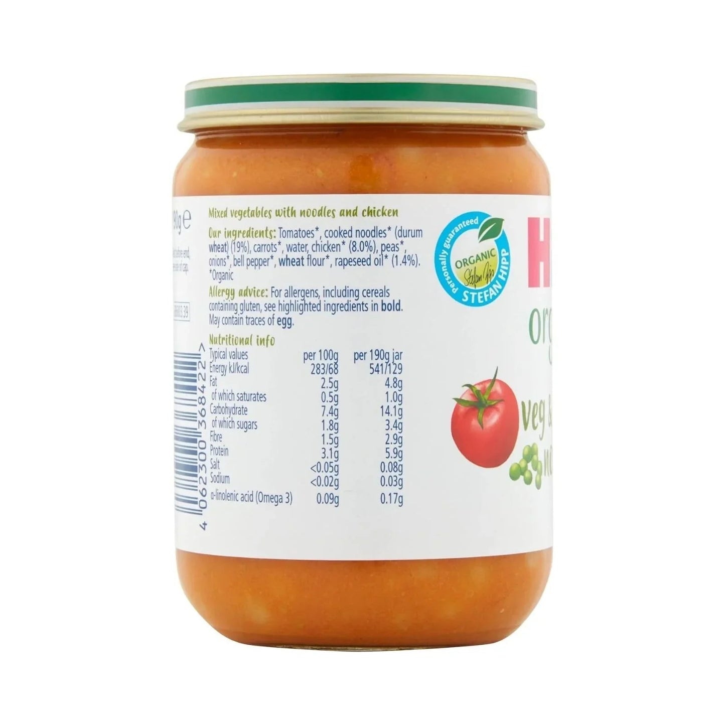 HiPP Organic Vegetables & Chicken Noodles Baby Food Jar 7+ months 190g - mezetto ebebek ebebek