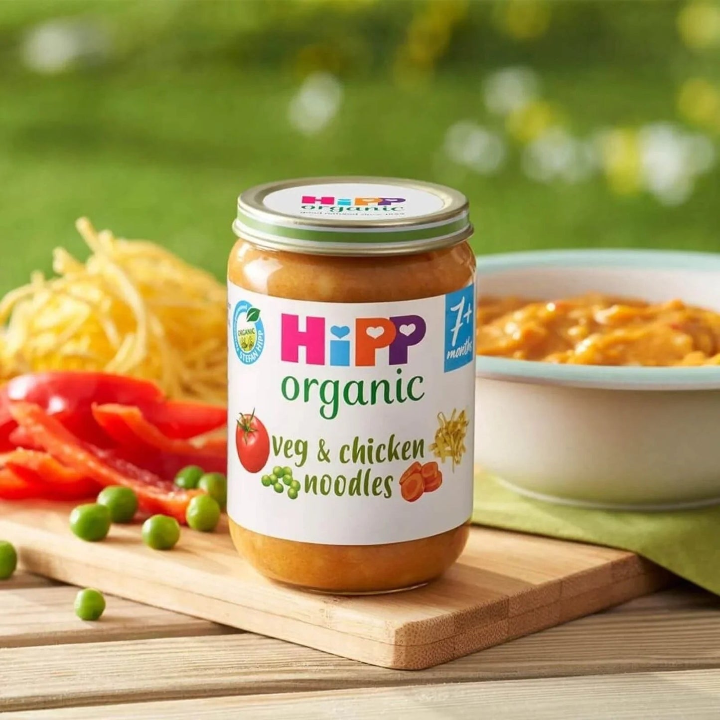 HiPP Organic Vegetables & Chicken Noodles Baby Food Jar 7+ months 190g - mezetto ebebek ebebek