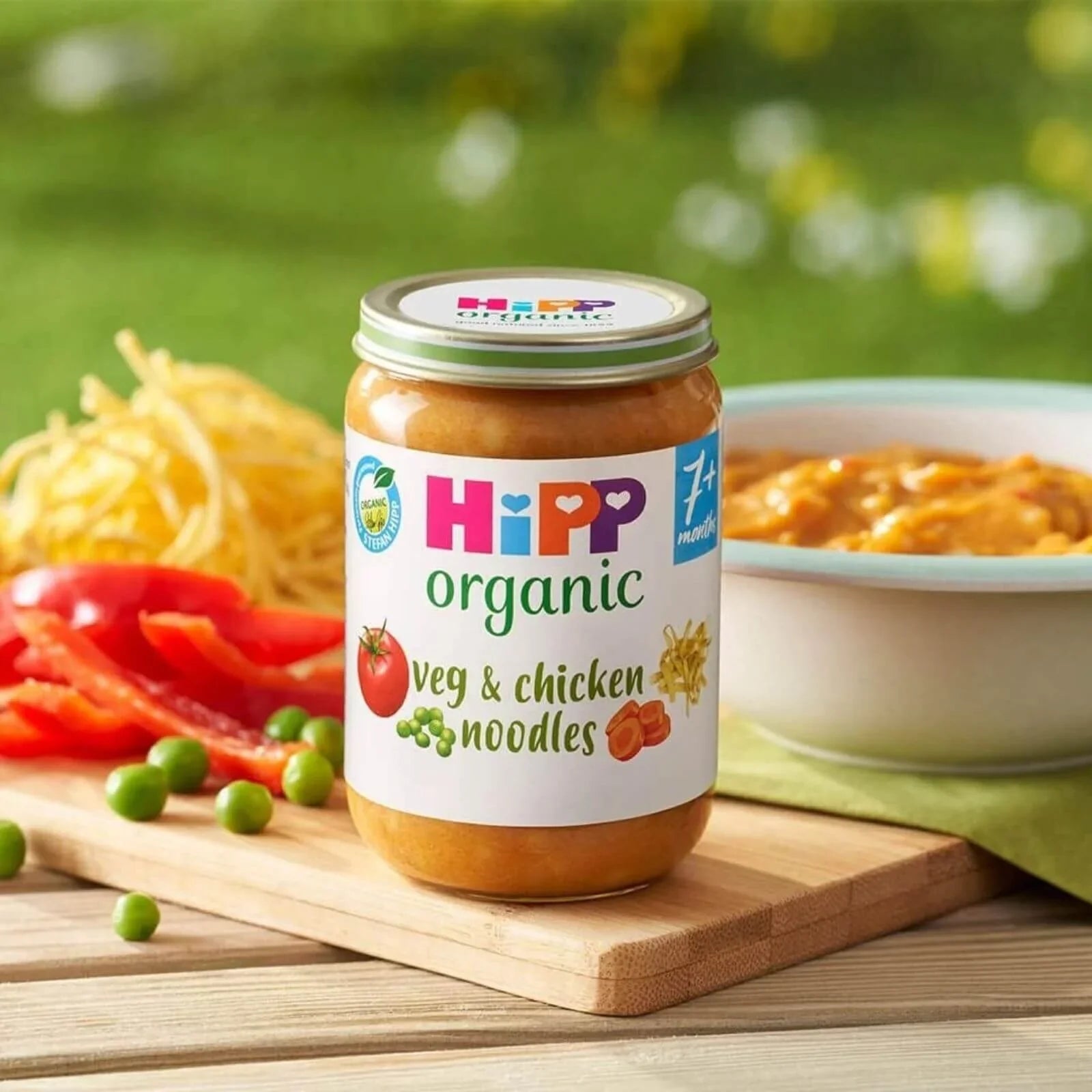 HiPP Organic Vegetables & Chicken Noodles Baby Food Jar 7+ months 190g - mezetto ebebek ebebek