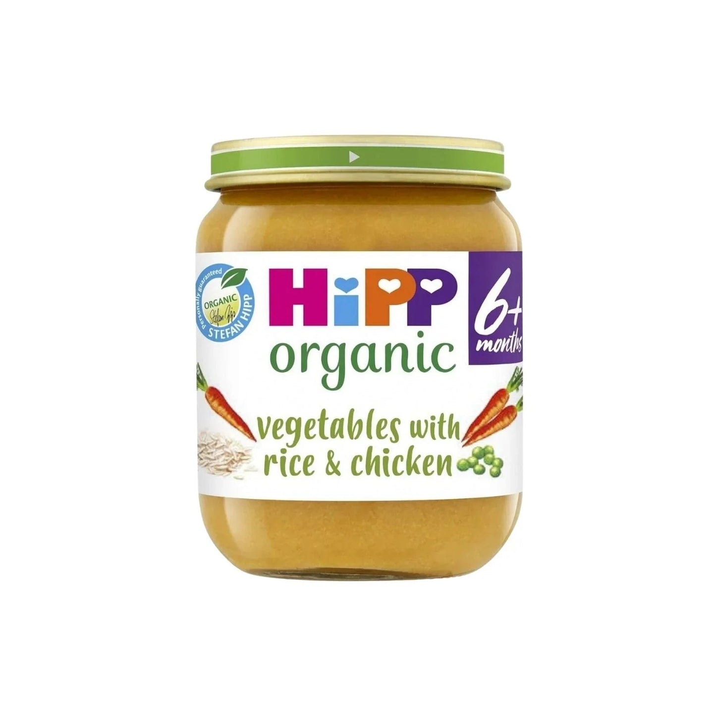 HiPP Organic Vegetables with Rice & Chicken Baby Food Jar 6+ months 125g - mezetto ebebek ebebek