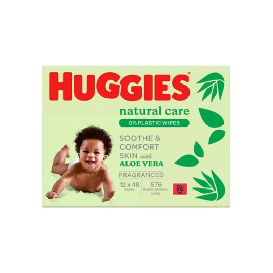 Huggies Natural Care Plastic Free Baby Wipes 12x48 pcs - mezetto ebebek ebebek