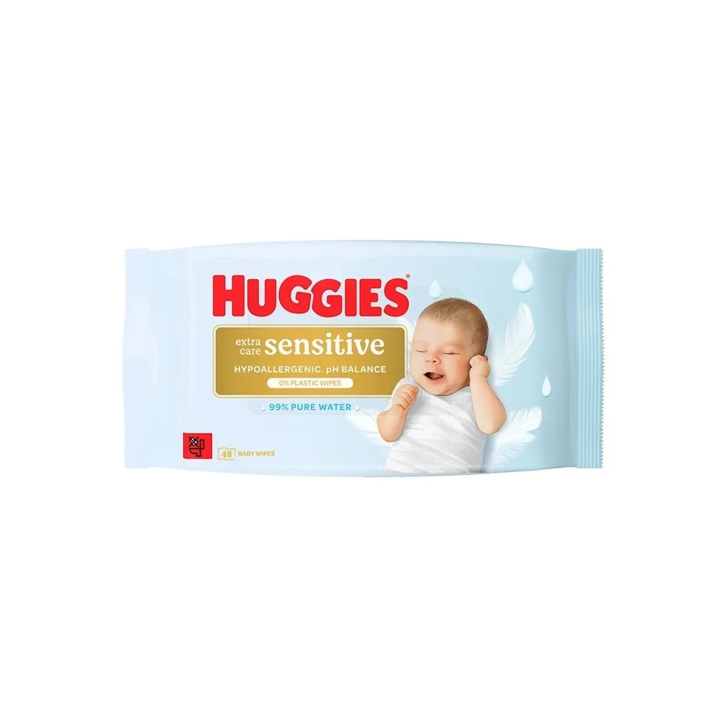 Huggies Pure Extra Sensitive Plastic Free Baby Wipes 48 pcs - mezetto ebebek ebebek