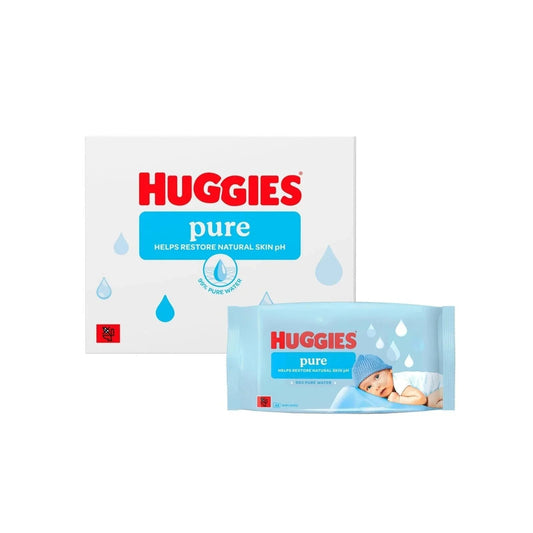 Huggies Pure Plastic Free Baby Wipes 12x48 pcs - mezetto ebebek ebebek
