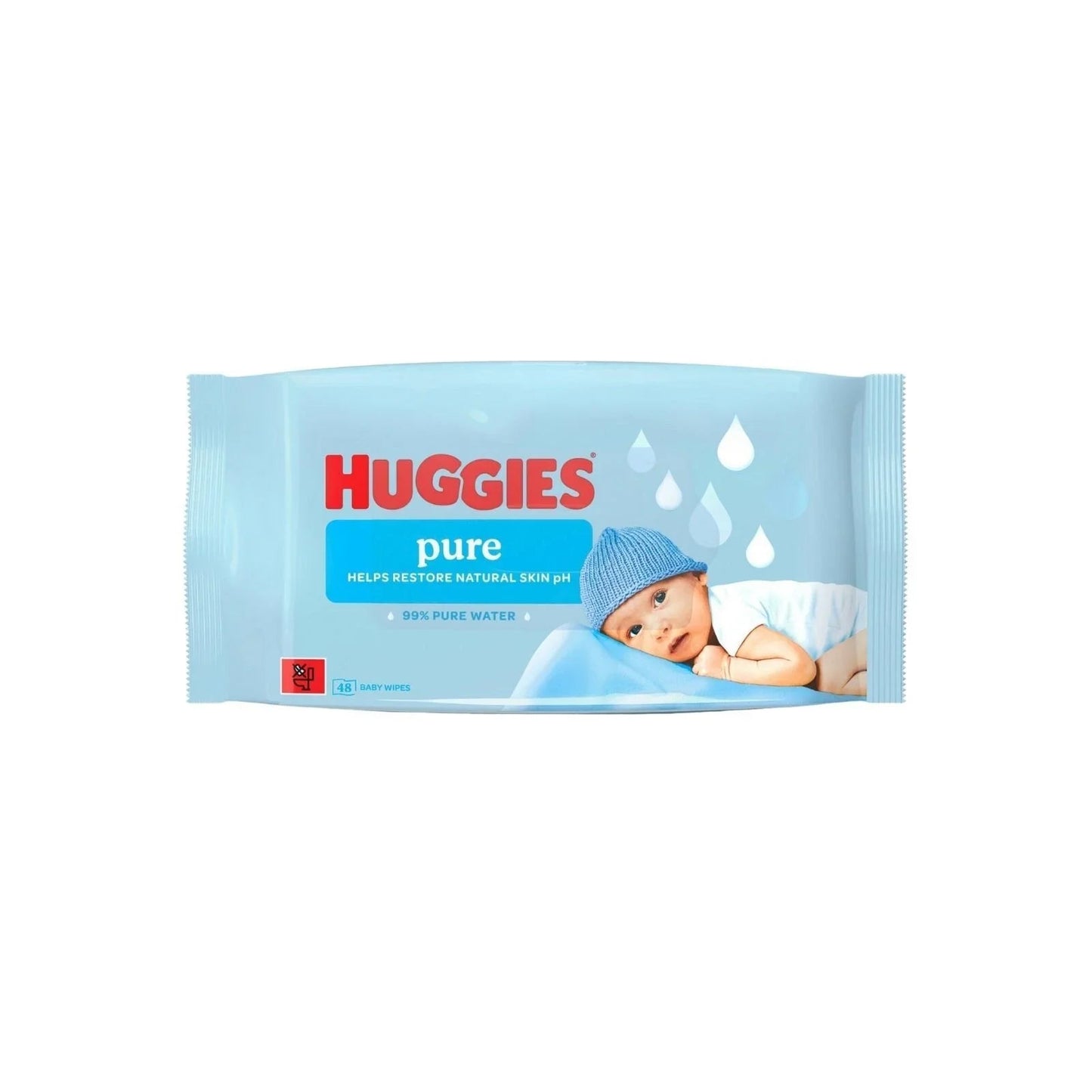 Huggies Pure Plastic Free Baby Wipes 48 pcs - mezetto ebebek ebebek