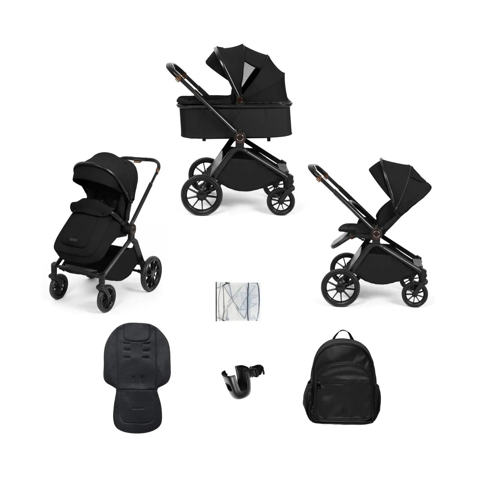Ickle Bubba Altima Pram 9 pcs - Black - mezetto ebebek ebebek