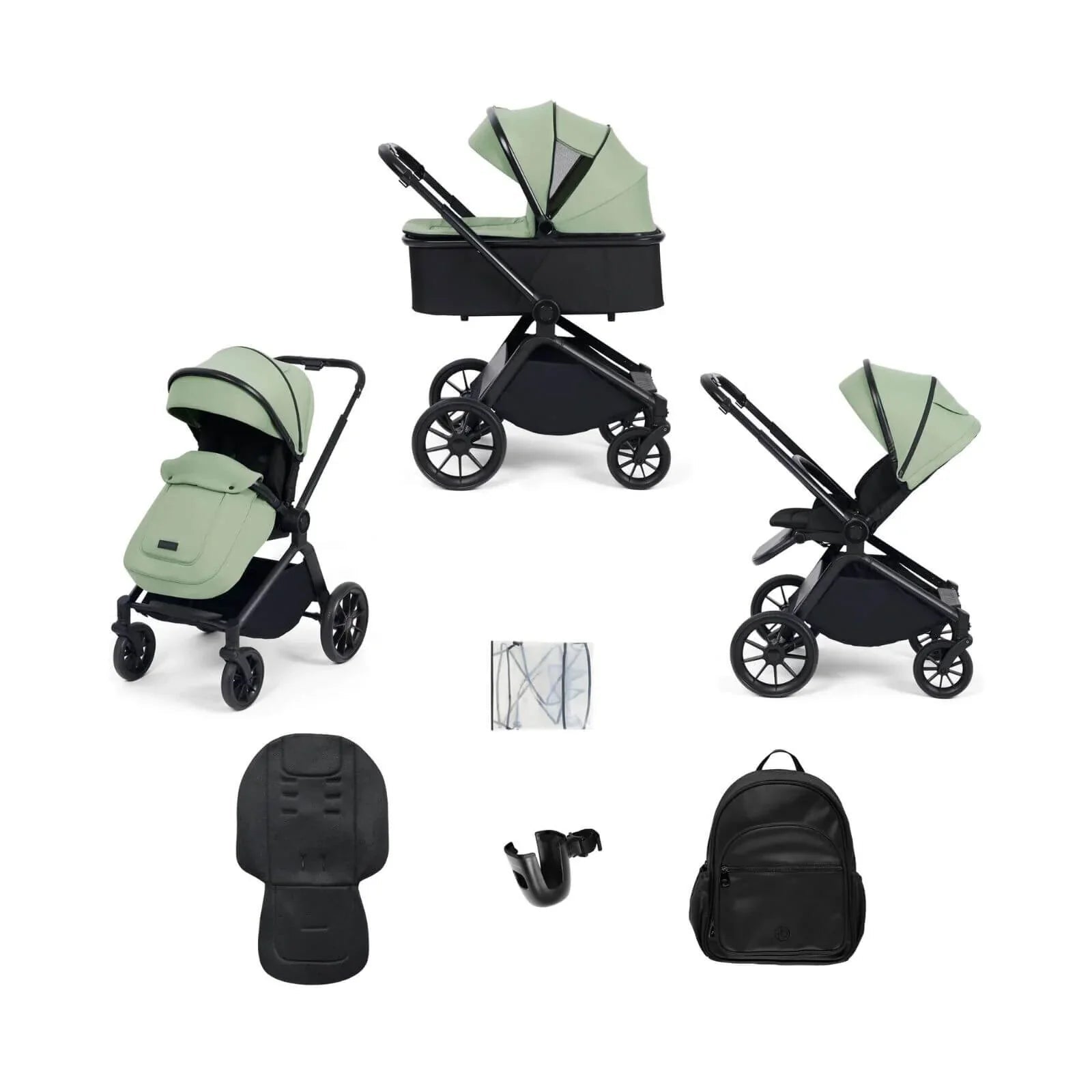 Ickle Bubba Altima Pram 9 pcs - Sage Green - mezetto ebebek ebebek