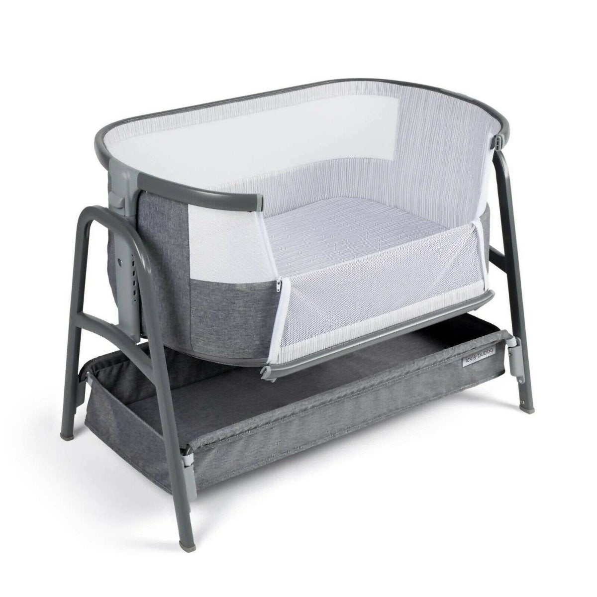 Ickle Bubba Bubba&Me Bedside Crib - Space Grey - mezetto ebebek ebebek