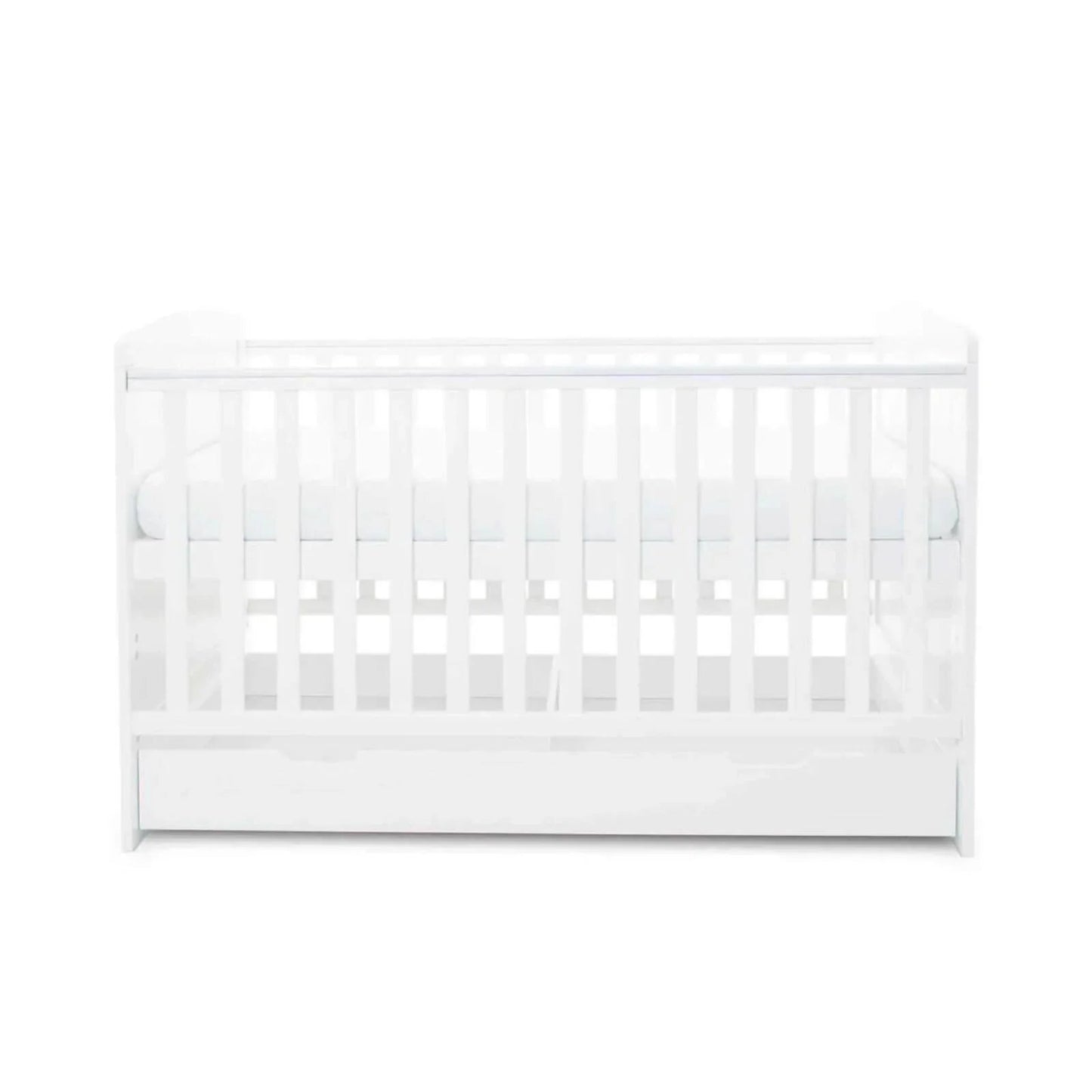 Ickle Bubba Coleby Classic Cot Bed & Under Drawer White - Premium Pocket Sprung Mattress - mezetto ebebek ebebek