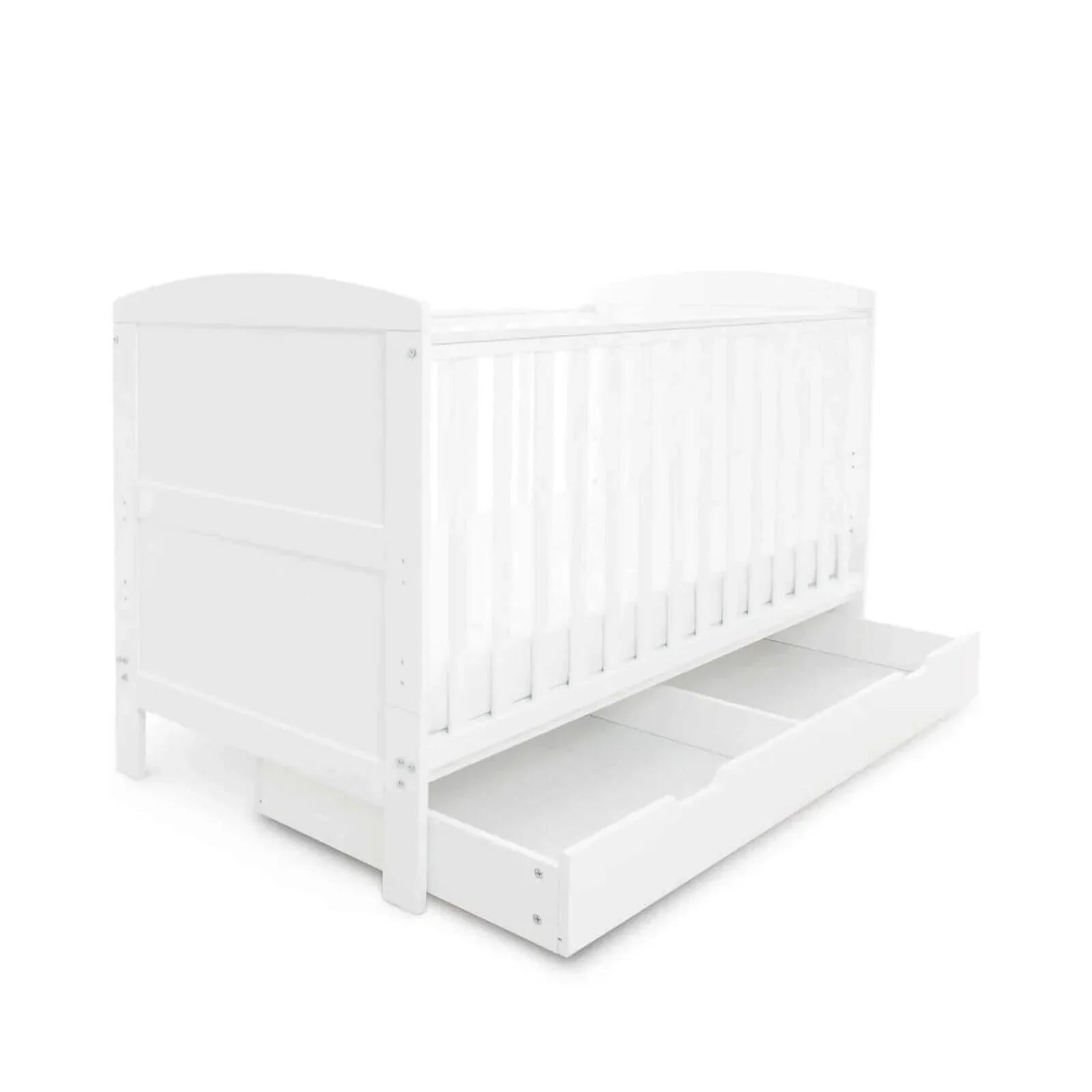 Ickle Bubba Coleby Classic Cot Bed & Under Drawer White - Premium Pocket Sprung Mattress - mezetto ebebek ebebek