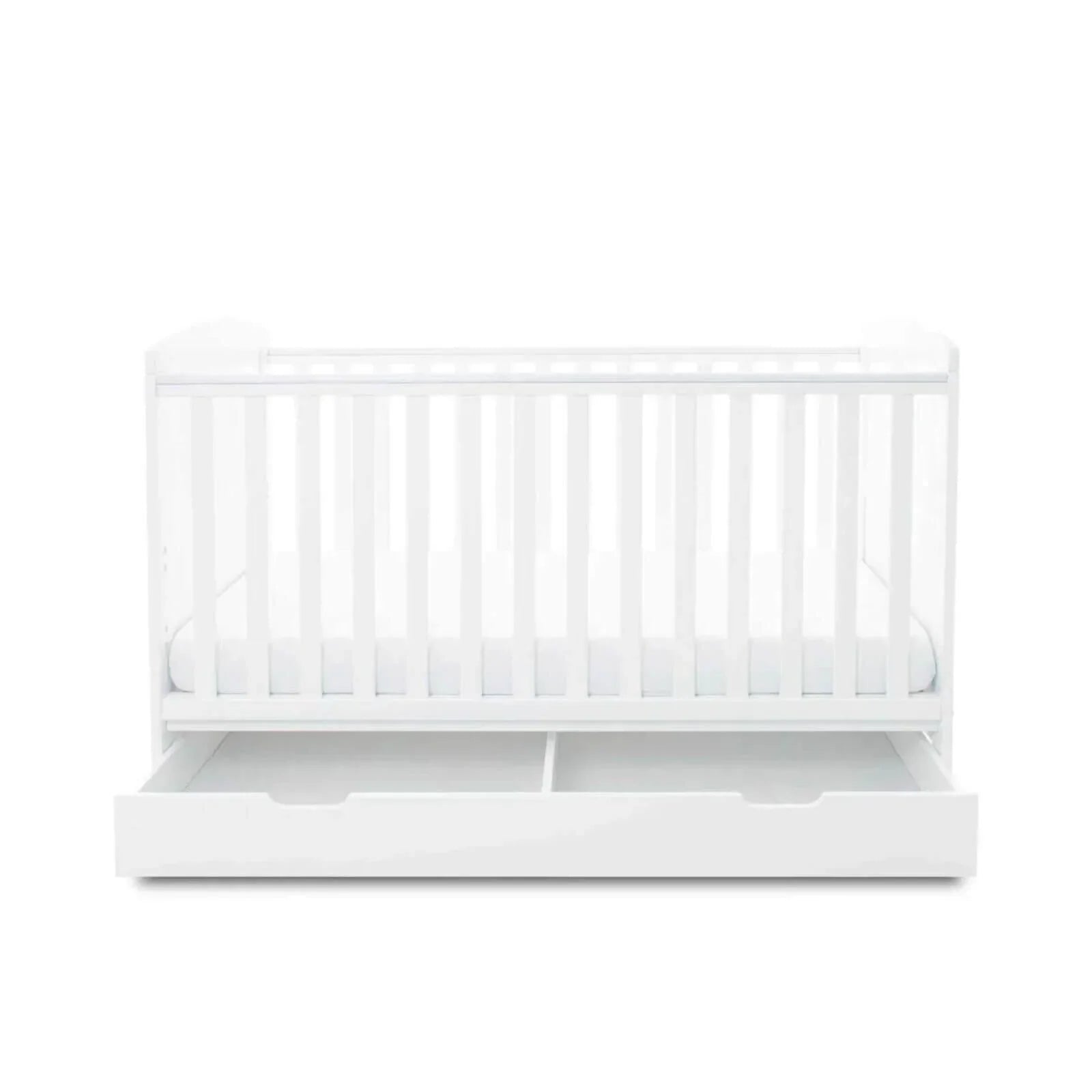 Ickle Bubba Coleby Classic Cot Bed & Under Drawer White - Without Mattress - mezetto ebebek ebebek