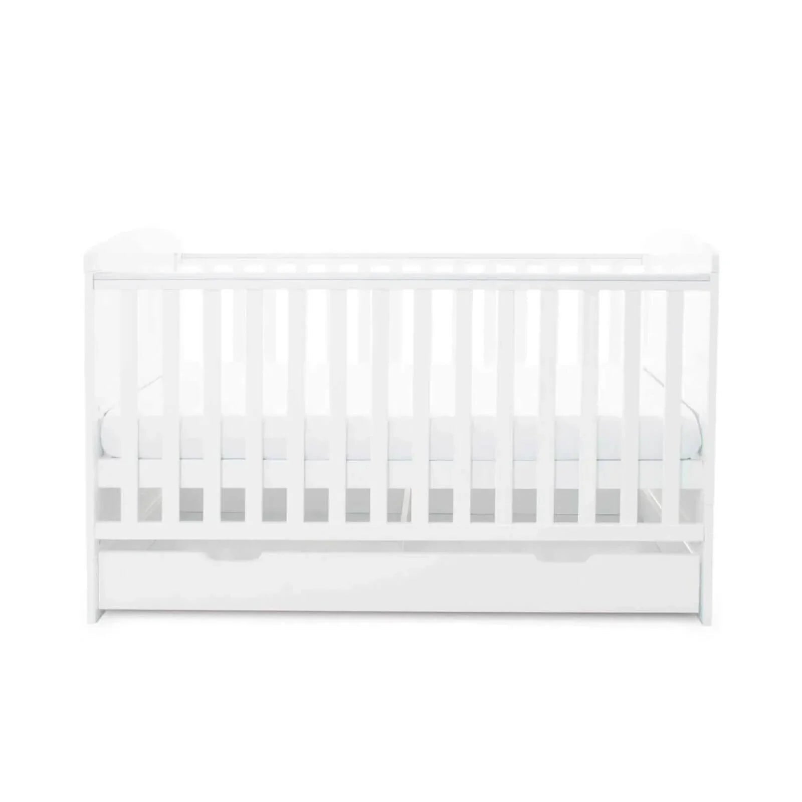 Ickle Bubba Coleby Classic Cot Bed & Under Drawer White - Without Mattress - mezetto ebebek ebebek