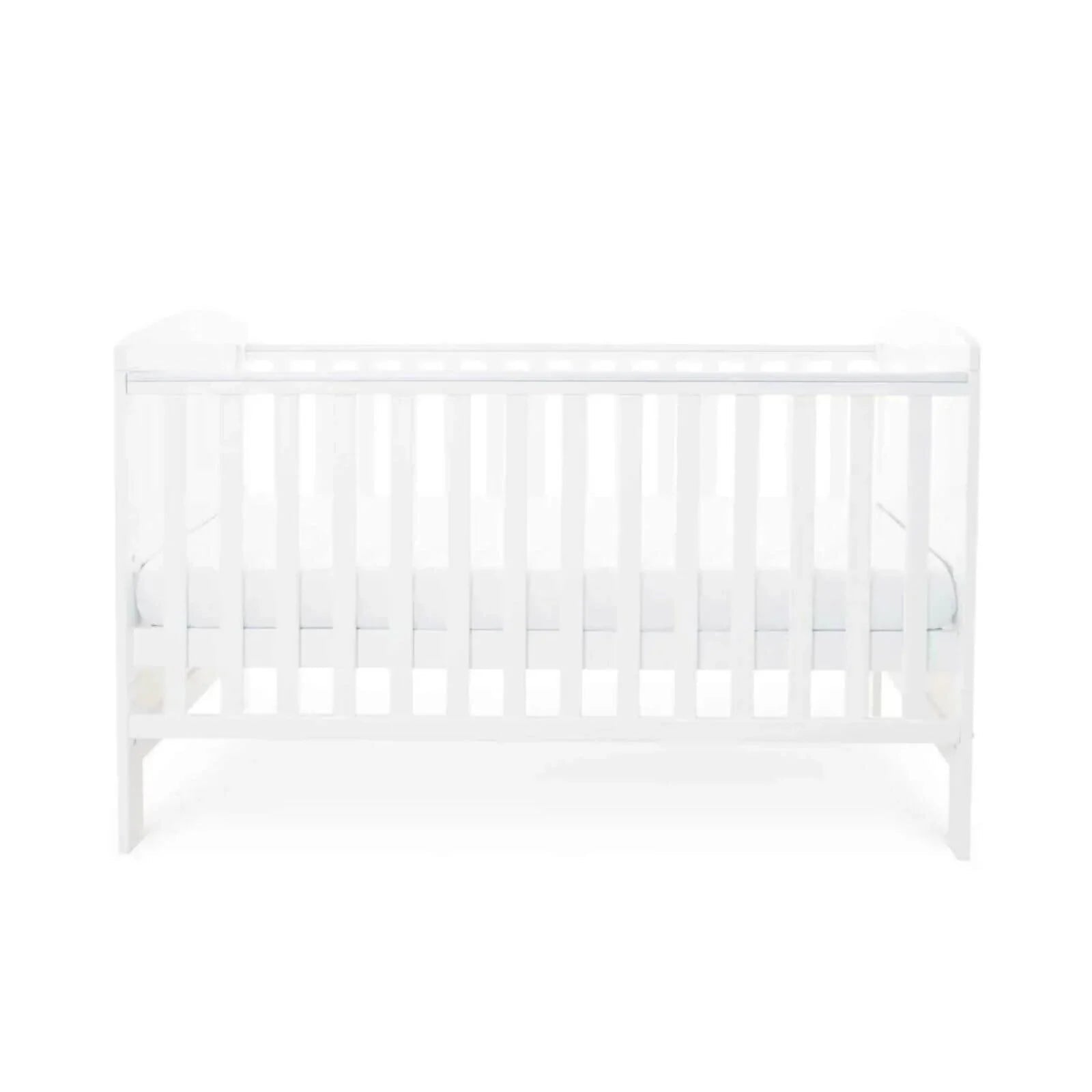 Ickle Bubba Coleby Classic Cot Bed White - Premium Sprung Mattress - mezetto ebebek ebebek