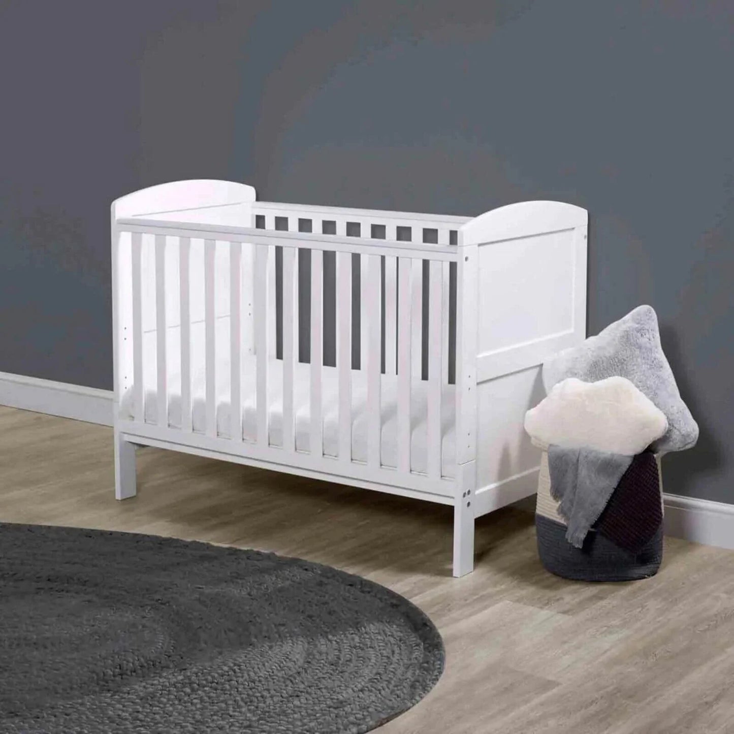 Ickle Bubba Coleby Mini Cot Bed White - Premium Pocket Sprung Mattress - mezetto ebebek ebebek