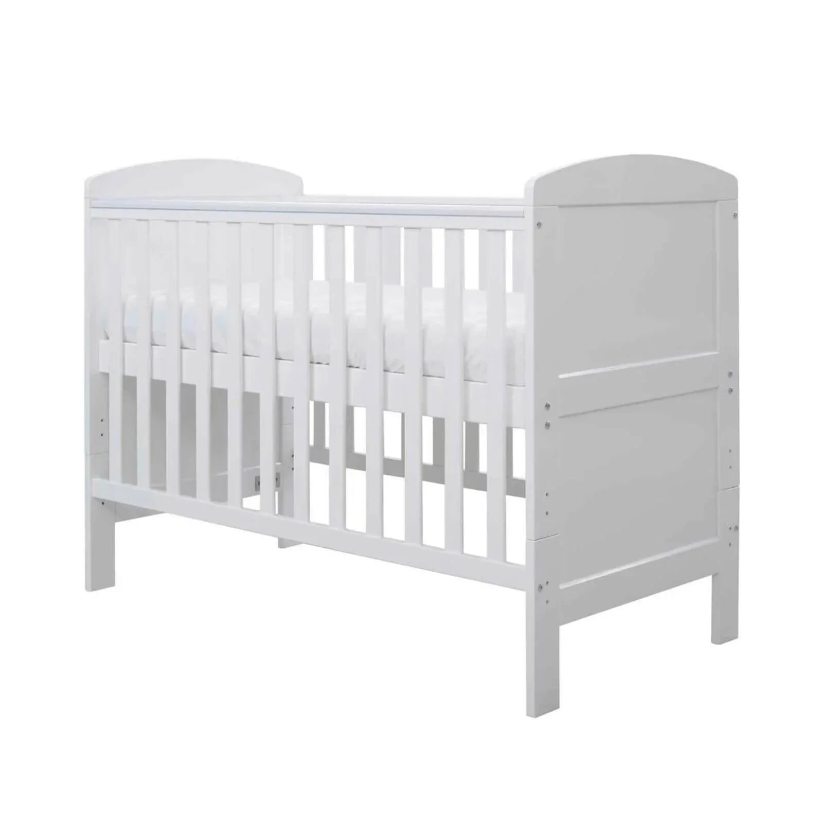 Ickle Bubba Coleby Mini Cot Bed White - Premium Sprung Mattress - mezetto ebebek ebebek