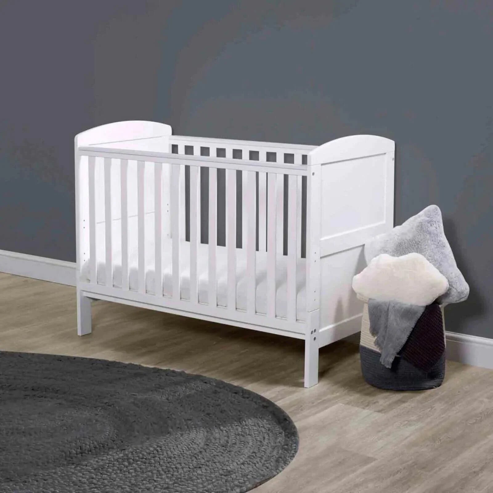 Ickle Bubba Coleby Mini Cot Bed White - Without Mattress - mezetto ebebek ebebek