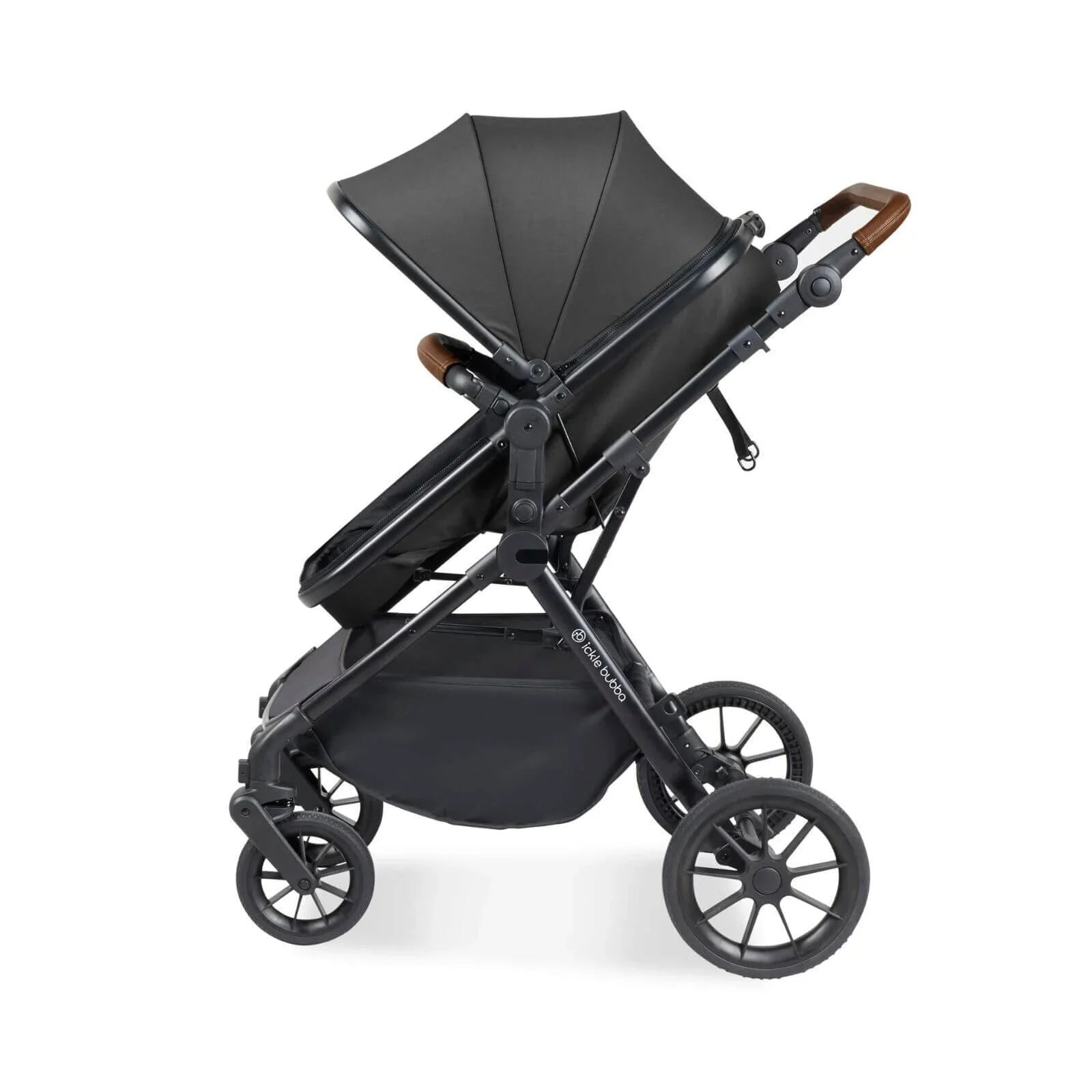 Ickle Bubba Cosmo 2 - in - 1 Pushchair & Carrycot - Black/Graphite Grey/Tan - mezetto ebebek ebebek