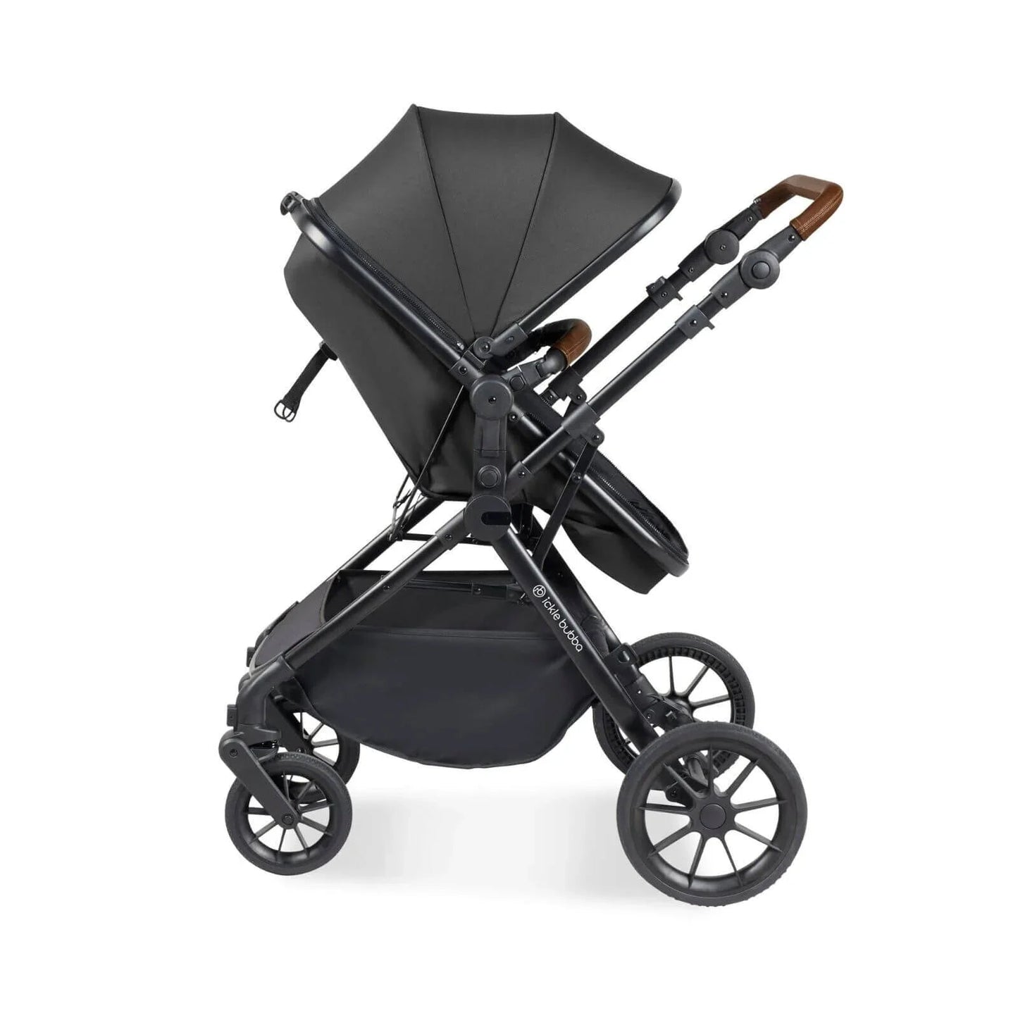 Ickle Bubba Cosmo 2 - in - 1 Pushchair & Carrycot - Black/Graphite Grey/Tan - mezetto ebebek ebebek