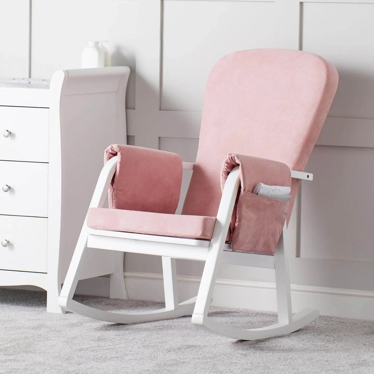 Ickle Bubba Dursley Rocking Chair - Blush Pink - mezetto ebebek ebebek
