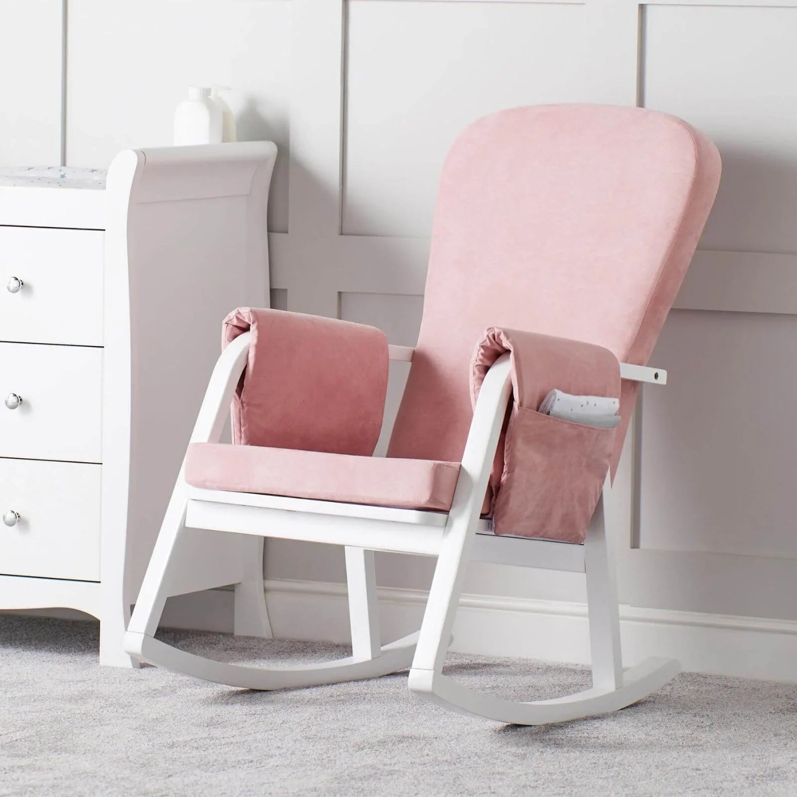 Ickle Bubba Dursley Rocking Chair - Blush Pink - mezetto ebebek ebebek