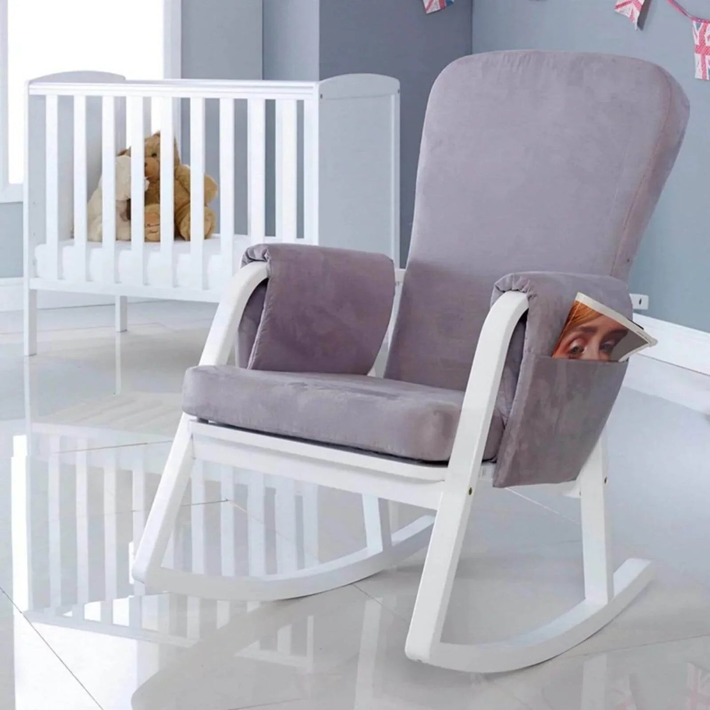 Ickle Bubba Dursley Rocking Chair - Pearl Grey - mezetto ebebek ebebek