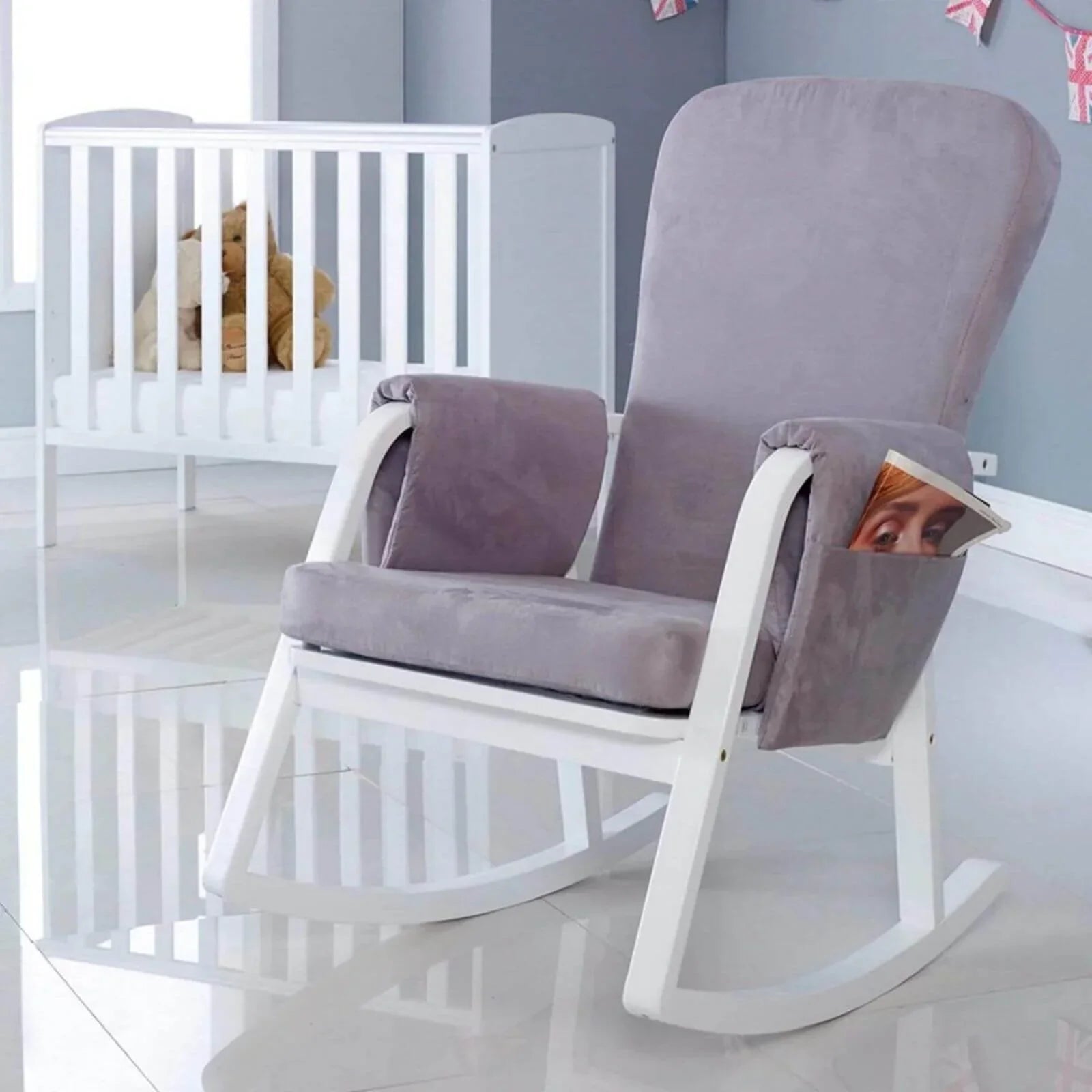 Ickle Bubba Dursley Rocking Chair - Pearl Grey - mezetto ebebek ebebek
