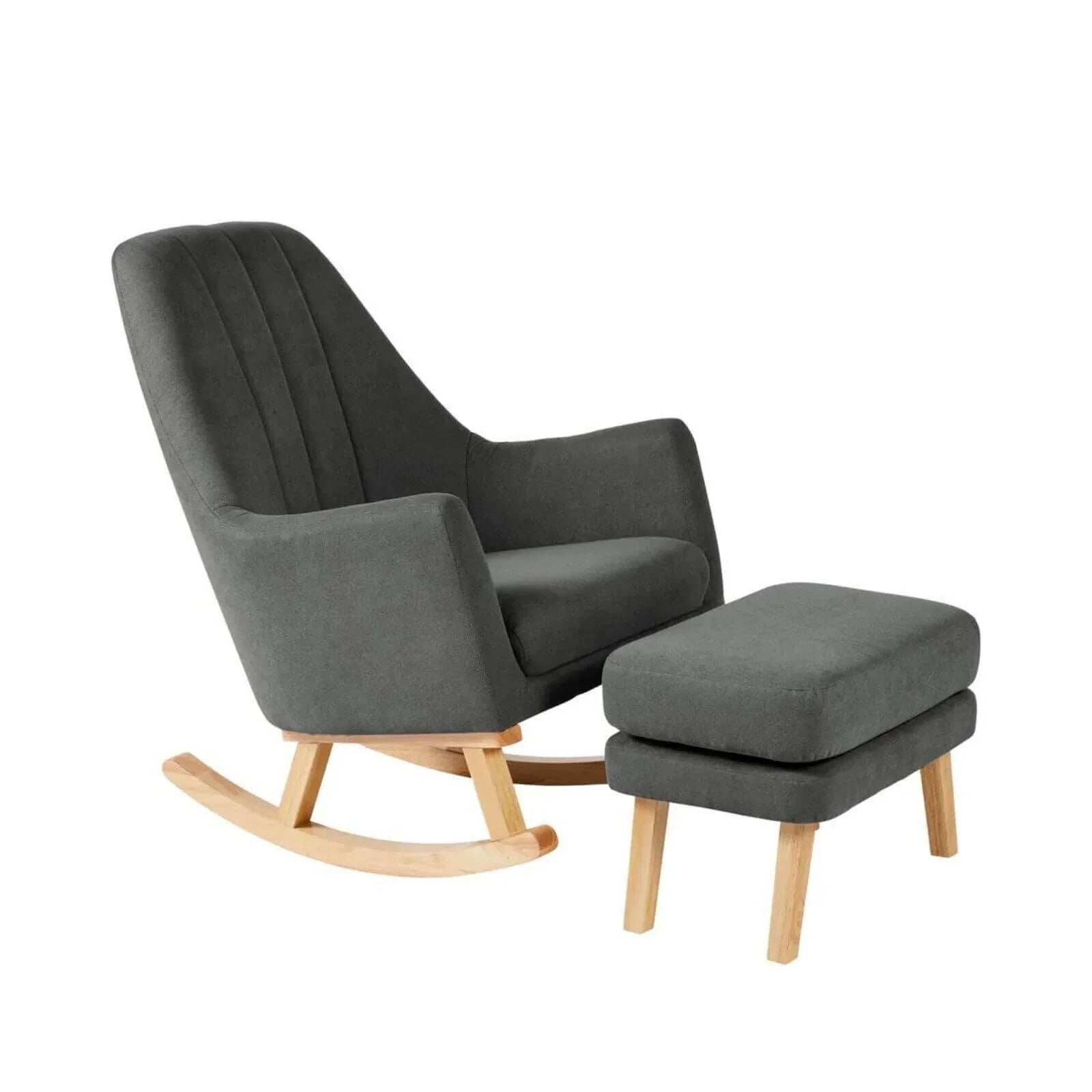 Ickle Bubba Eden Deluxe Nursery Chair & Stool - Charcoal Grey - mezetto ebebek ebebek
