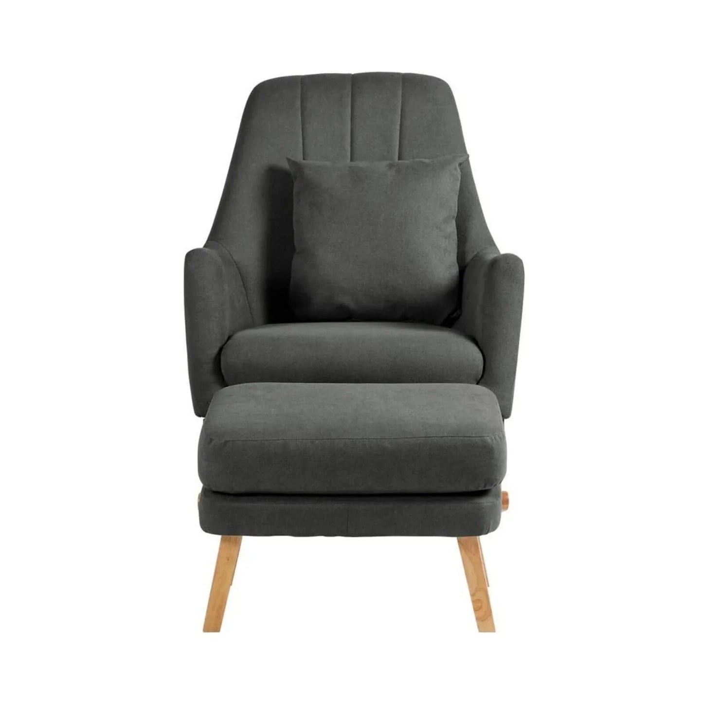 Ickle Bubba Eden Deluxe Nursery Chair & Stool - Charcoal Grey - mezetto ebebek ebebek