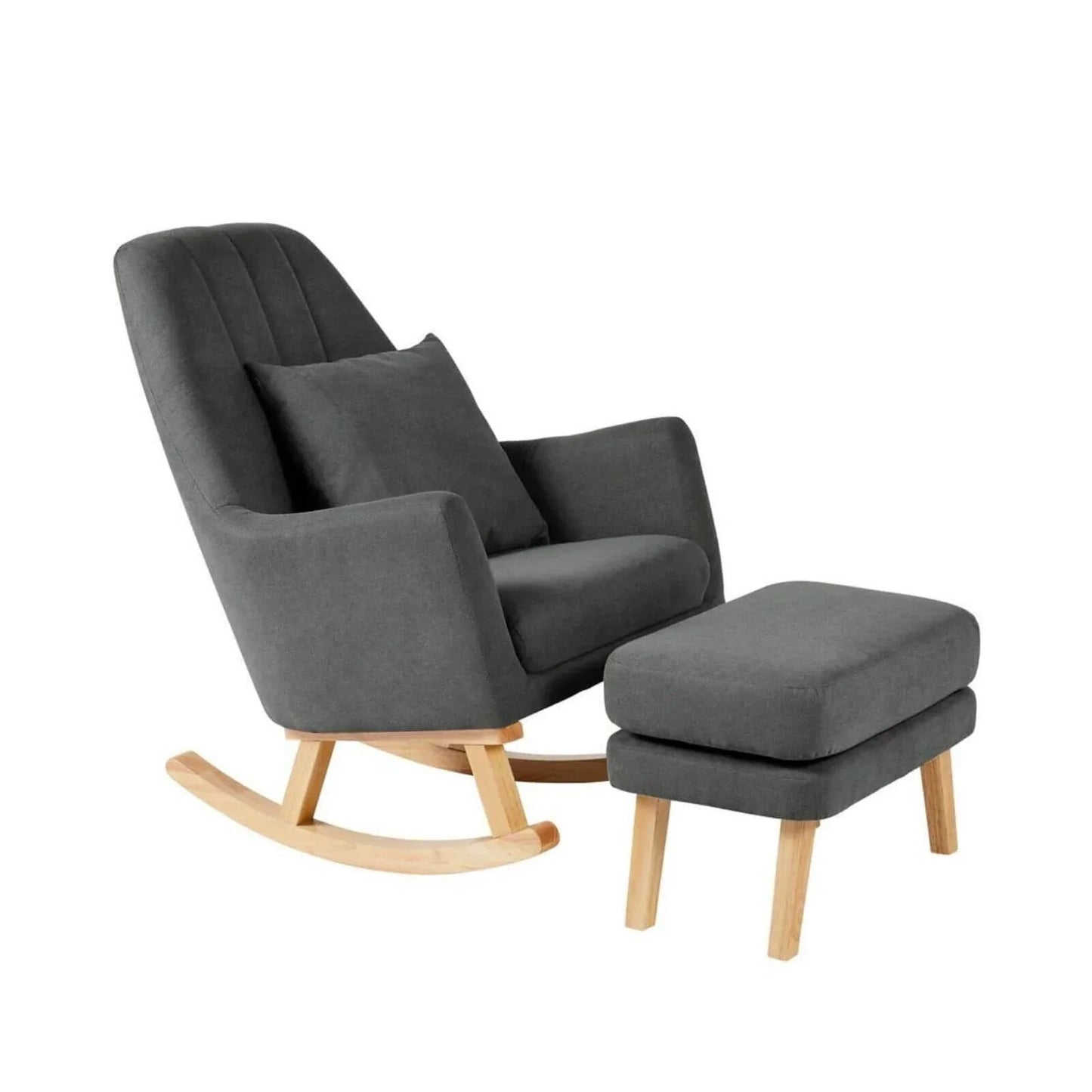 Ickle Bubba Eden Deluxe Nursery Chair & Stool - Charcoal Grey - mezetto ebebek ebebek