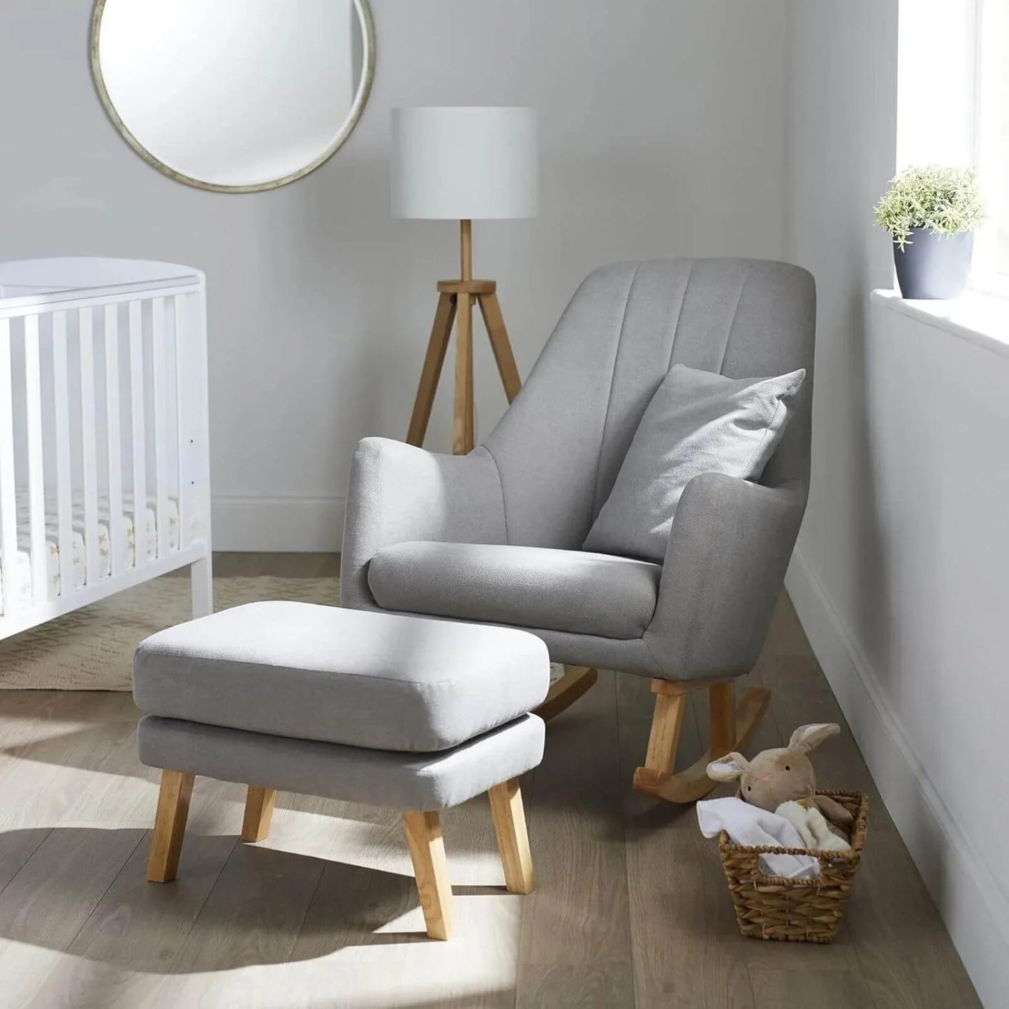 Ickle Bubba Eden Deluxe Nursery Chair & Stool - Pearl Grey - mezetto ebebek ebebek