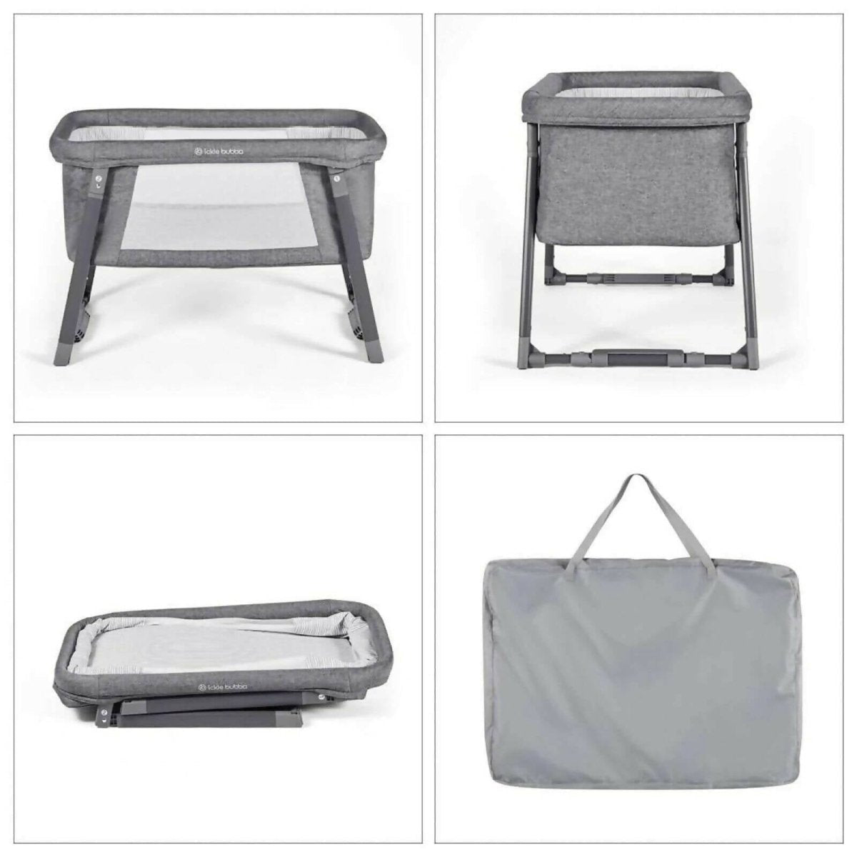 Ickle Bubba Mini Rocker Crib - Space Grey - mezetto ebebek ebebek