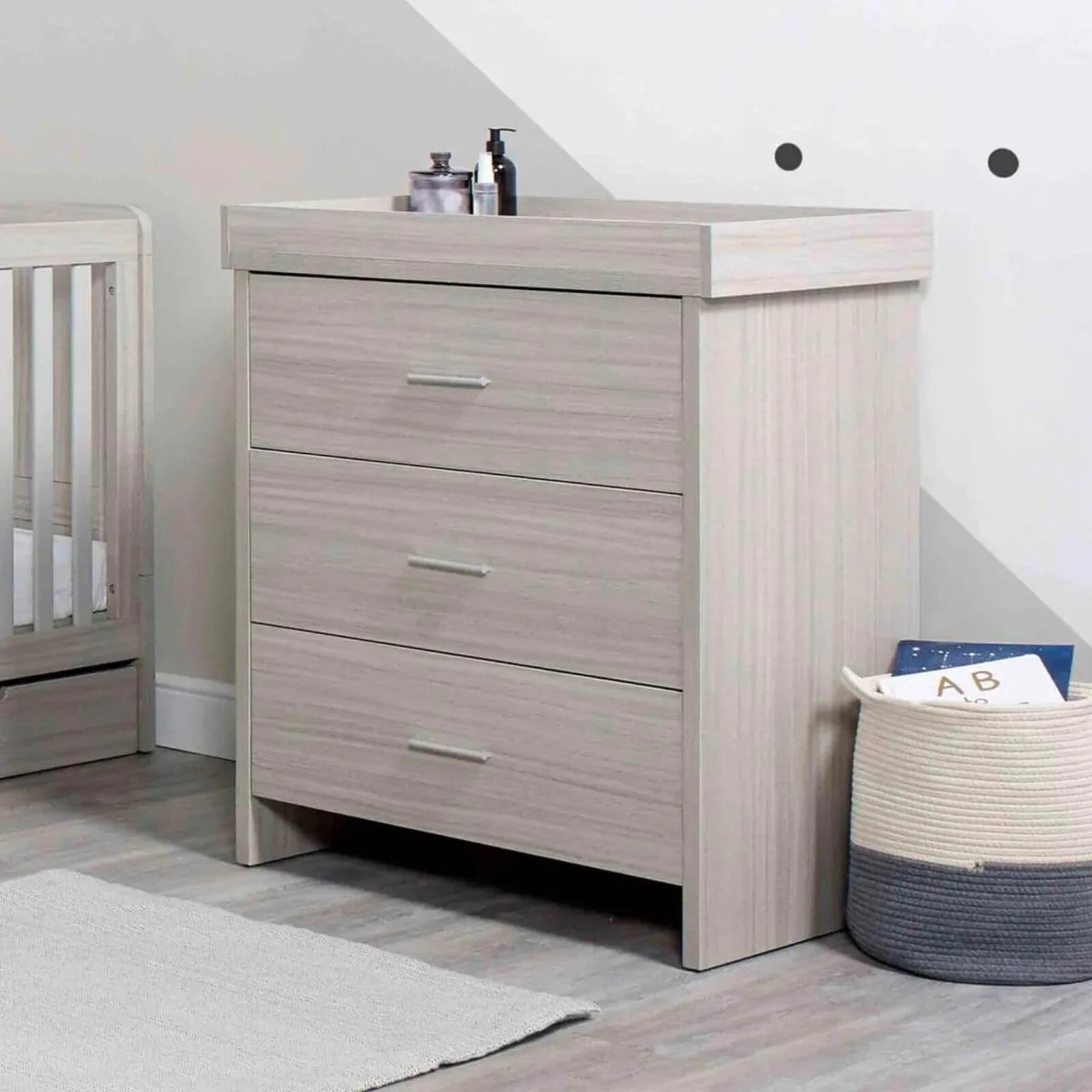 Ickle Bubba Pembrey Changing Unit & Chest - Ash Grey - mezetto ebebek ebebek