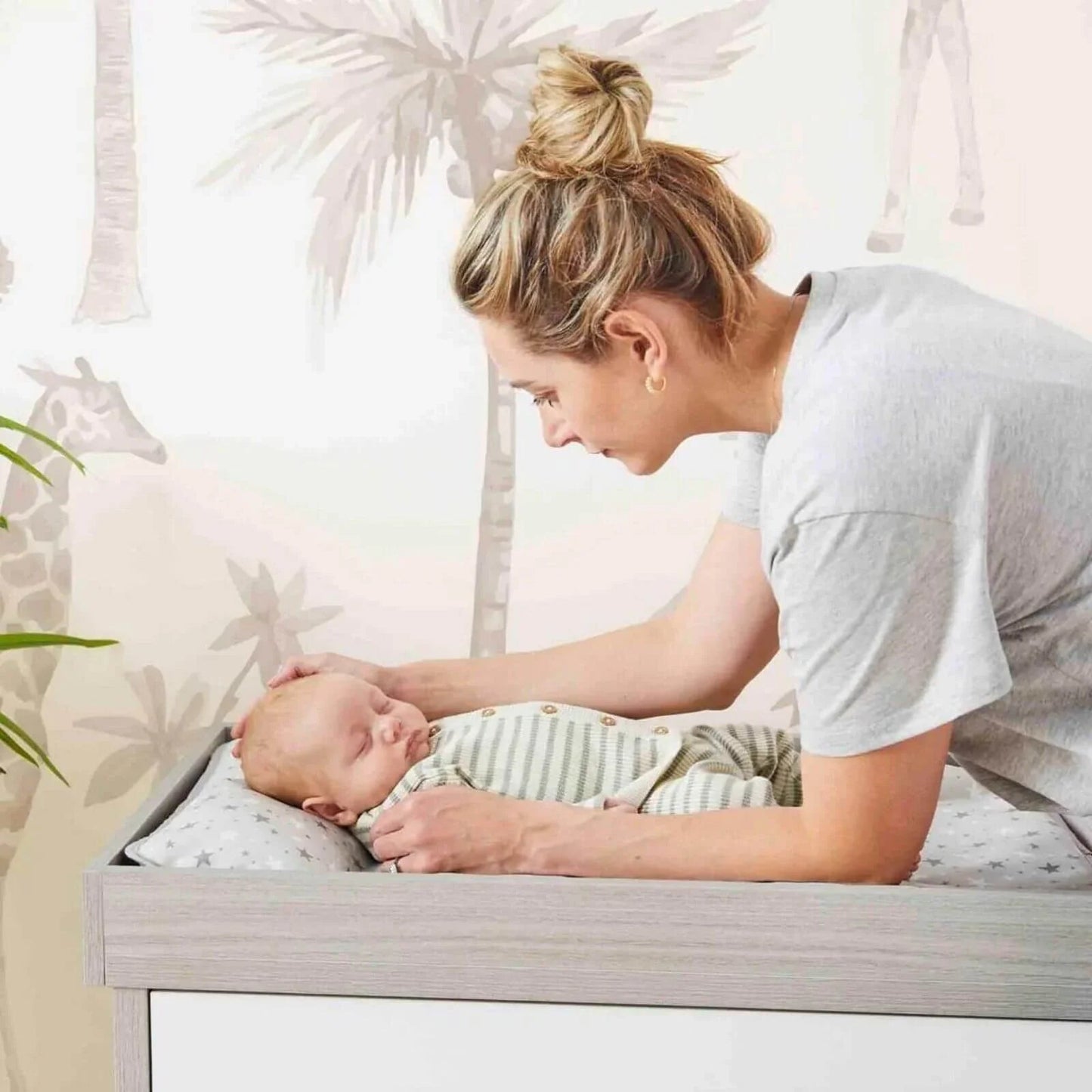 Ickle Bubba Pembrey Changing Unit & Chest - Ash Grey & White - mezetto ebebek ebebek